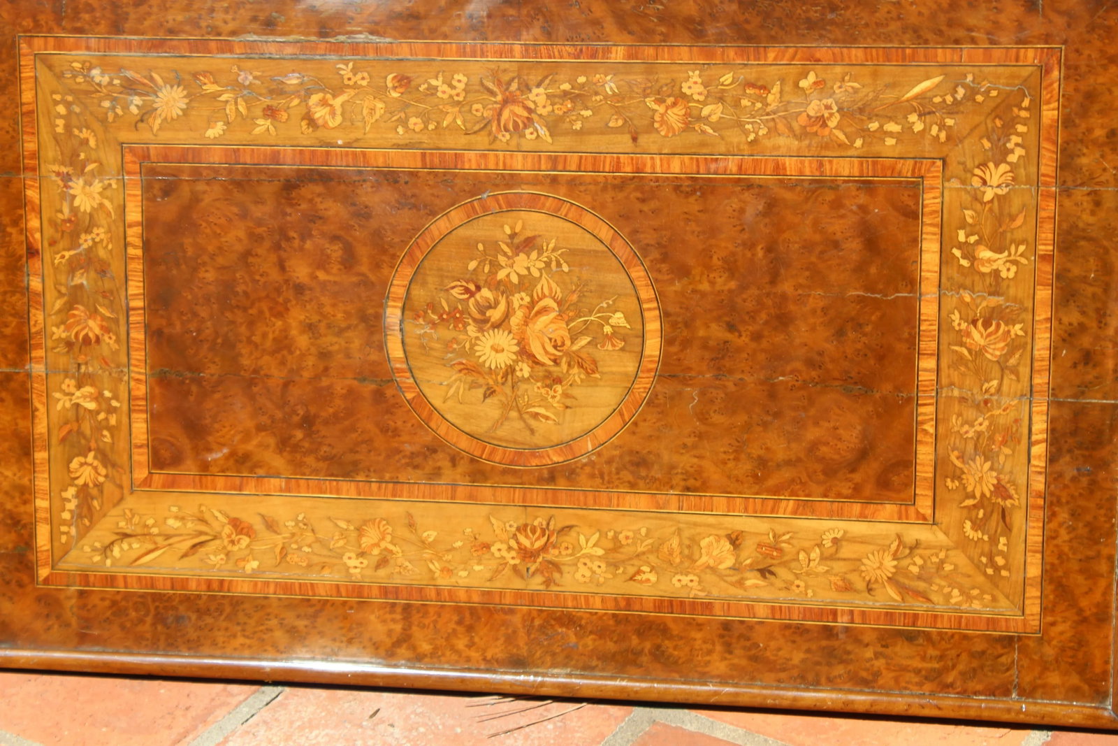 19th Century English Inlayed Marquetry Butler Tray - 2