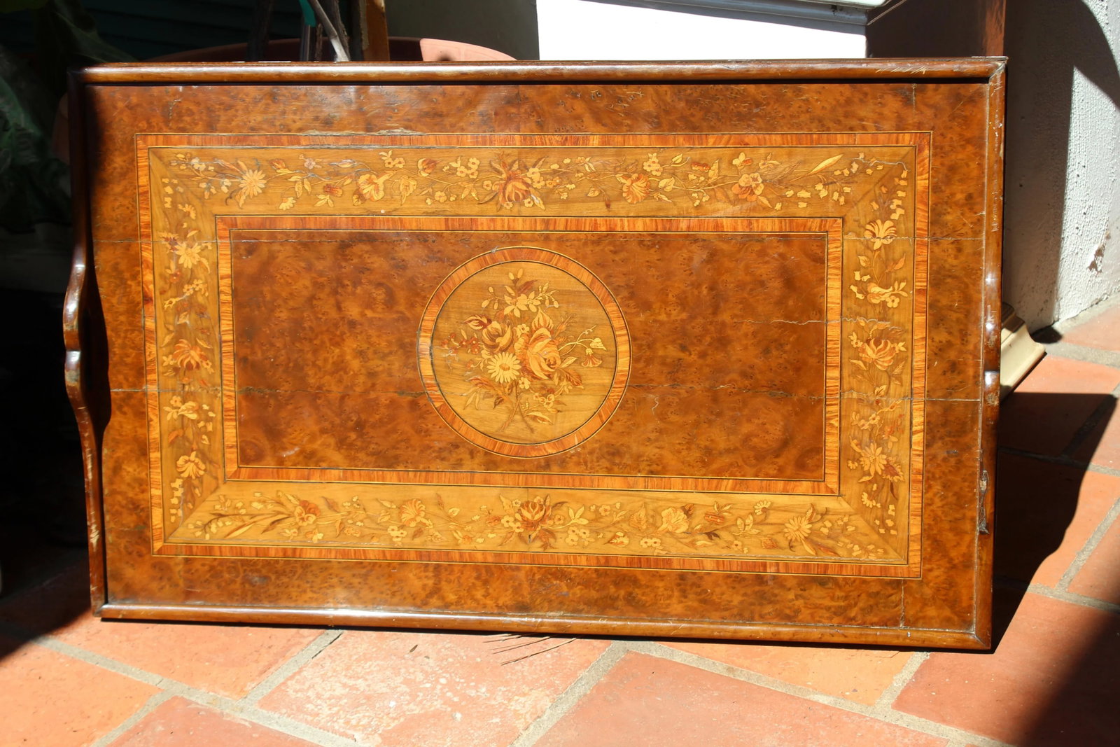 19th Century English Inlayed Marquetry Butler Tray - 3