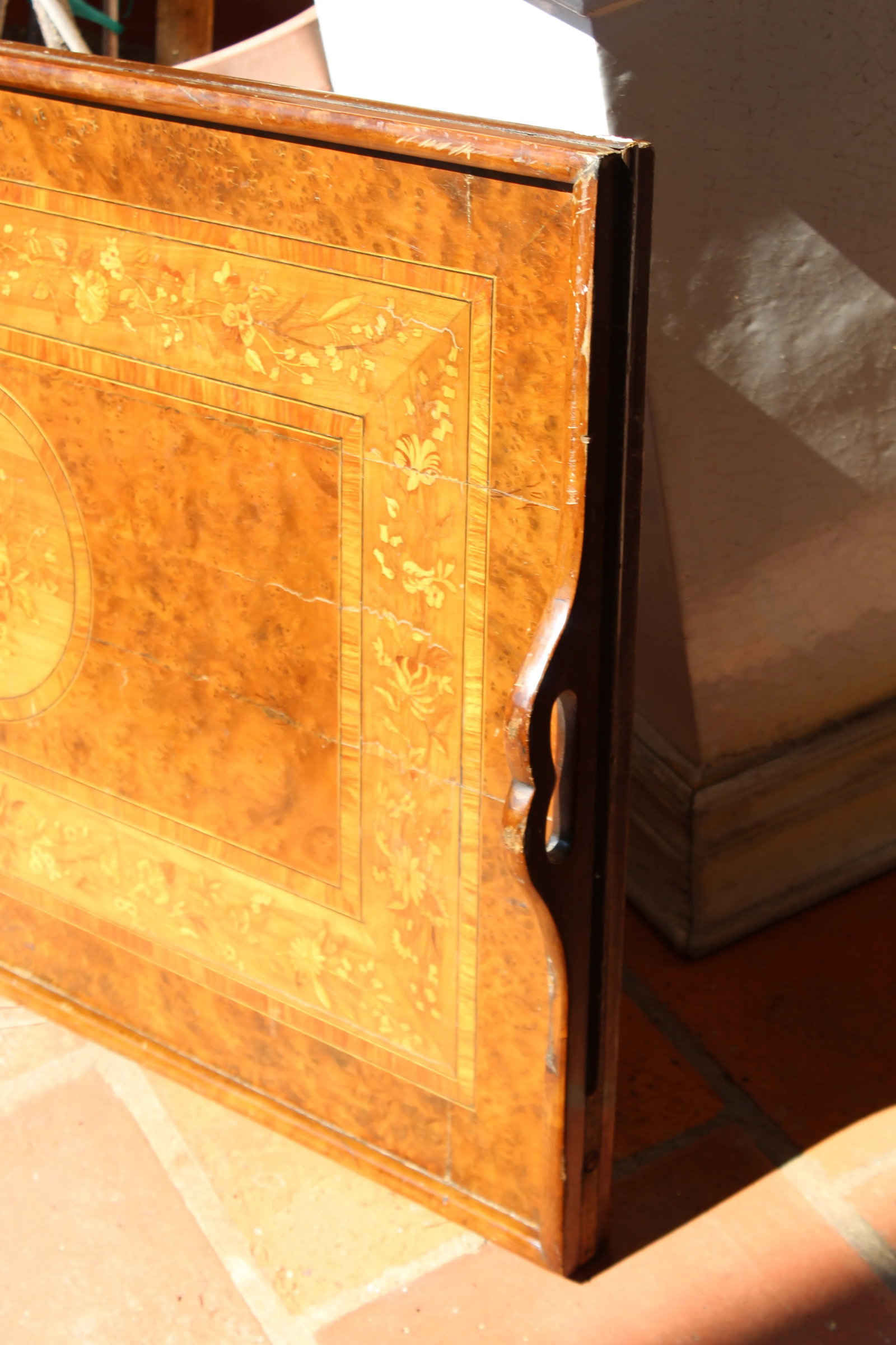 19th Century English Inlayed Marquetry Butler Tray - 4