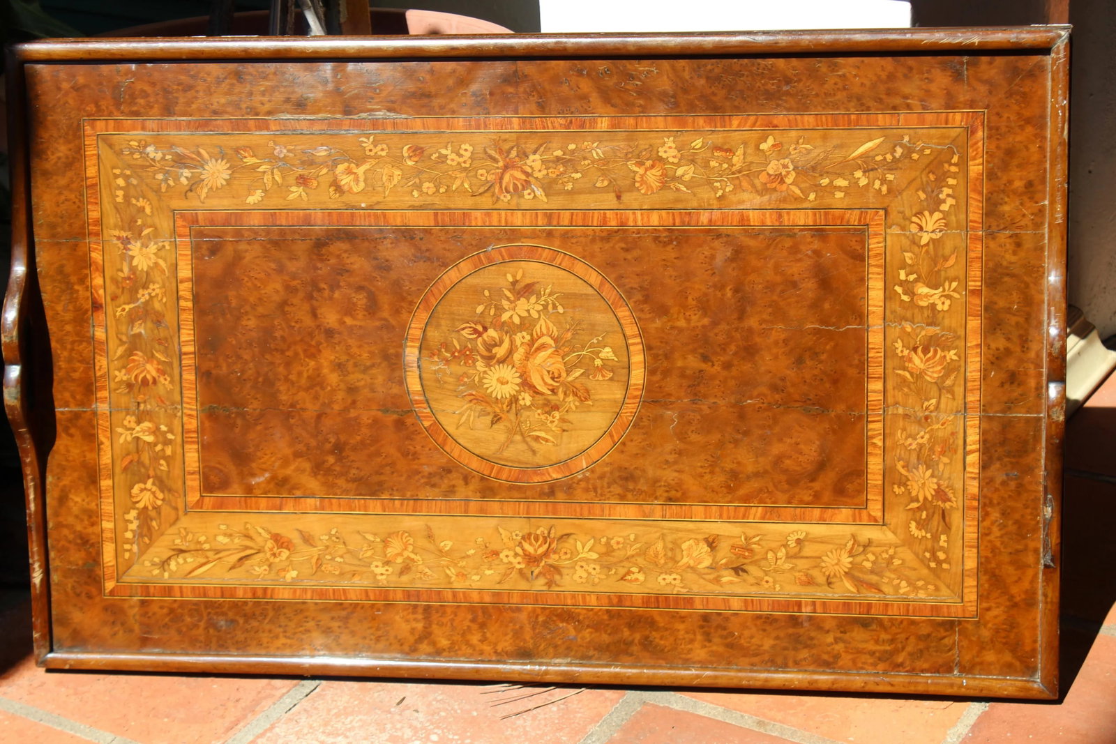 19th Century English Inlayed Marquetry Butler Tray - 6