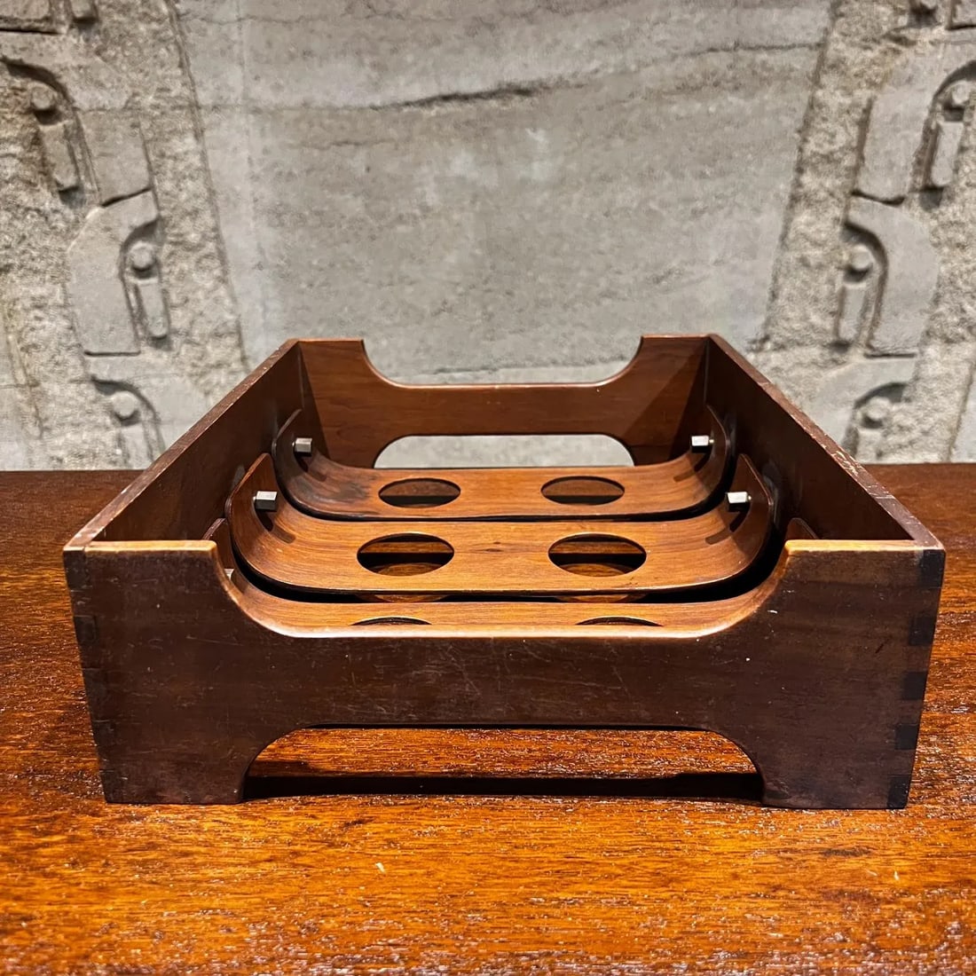 1950s Wood Cup Holder Drink Caddy Style Nakashima - 4
