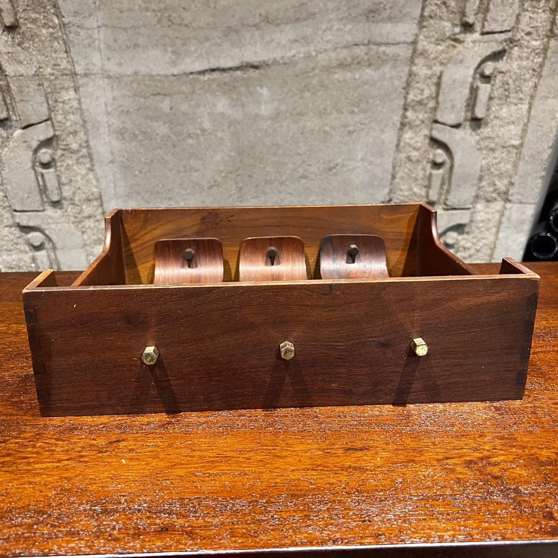 1950s Wood Cup Holder Drink Caddy Style Nakashima - 5