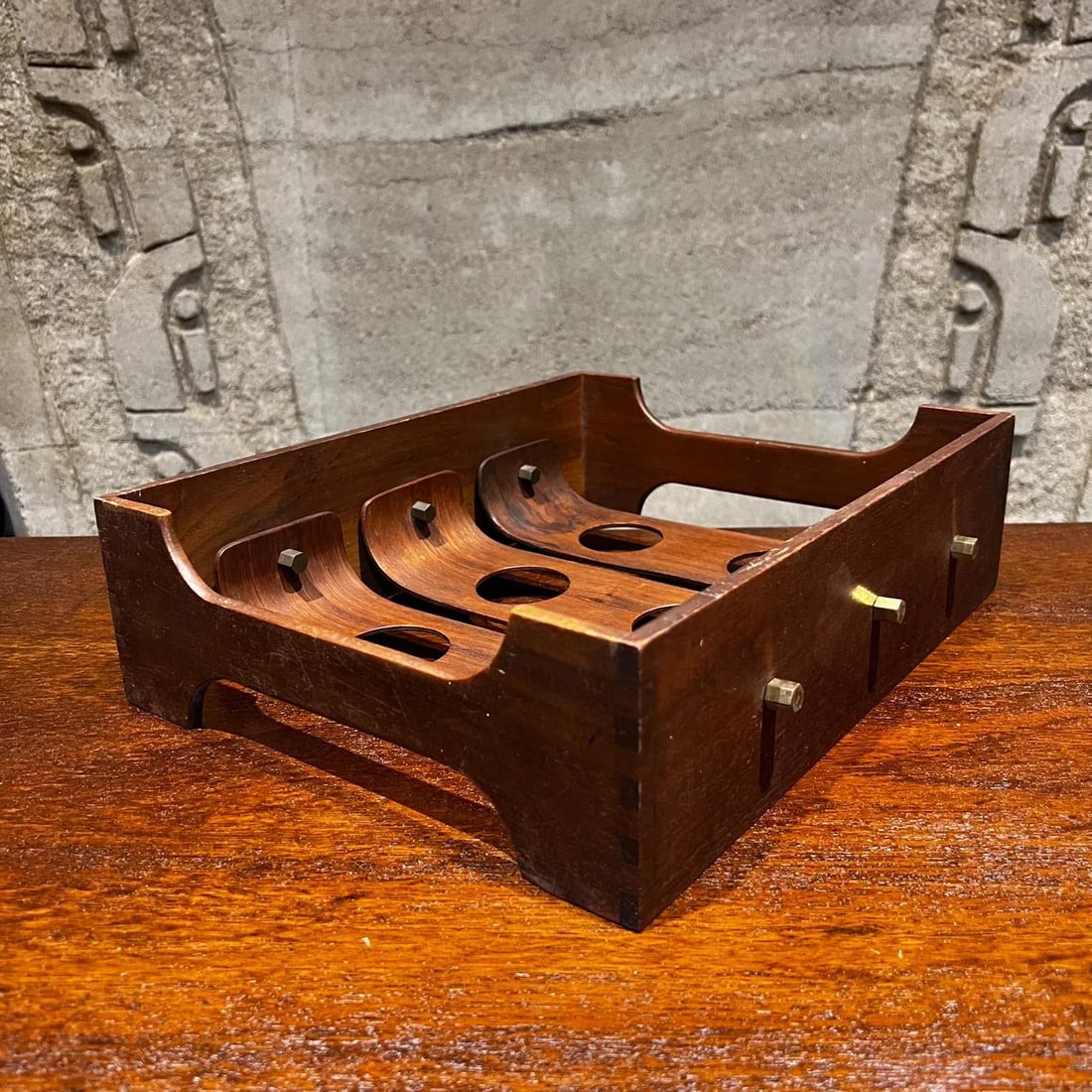 1950s Wood Cup Holder Drink Caddy Style Nakashima - 9