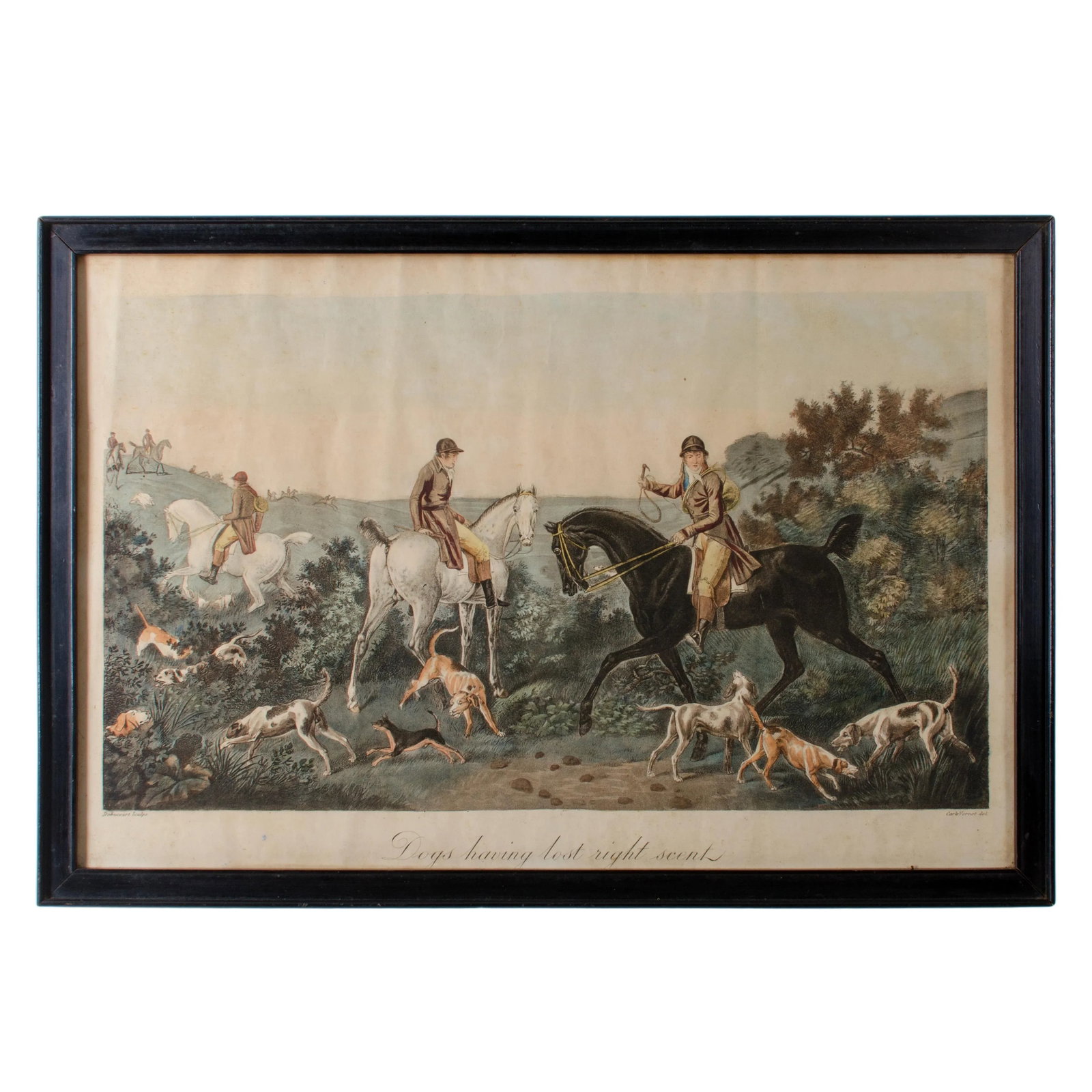 Mid 19th Century "Dogs Having Lost Right Scent" Engraving by Carle Vernet - 5