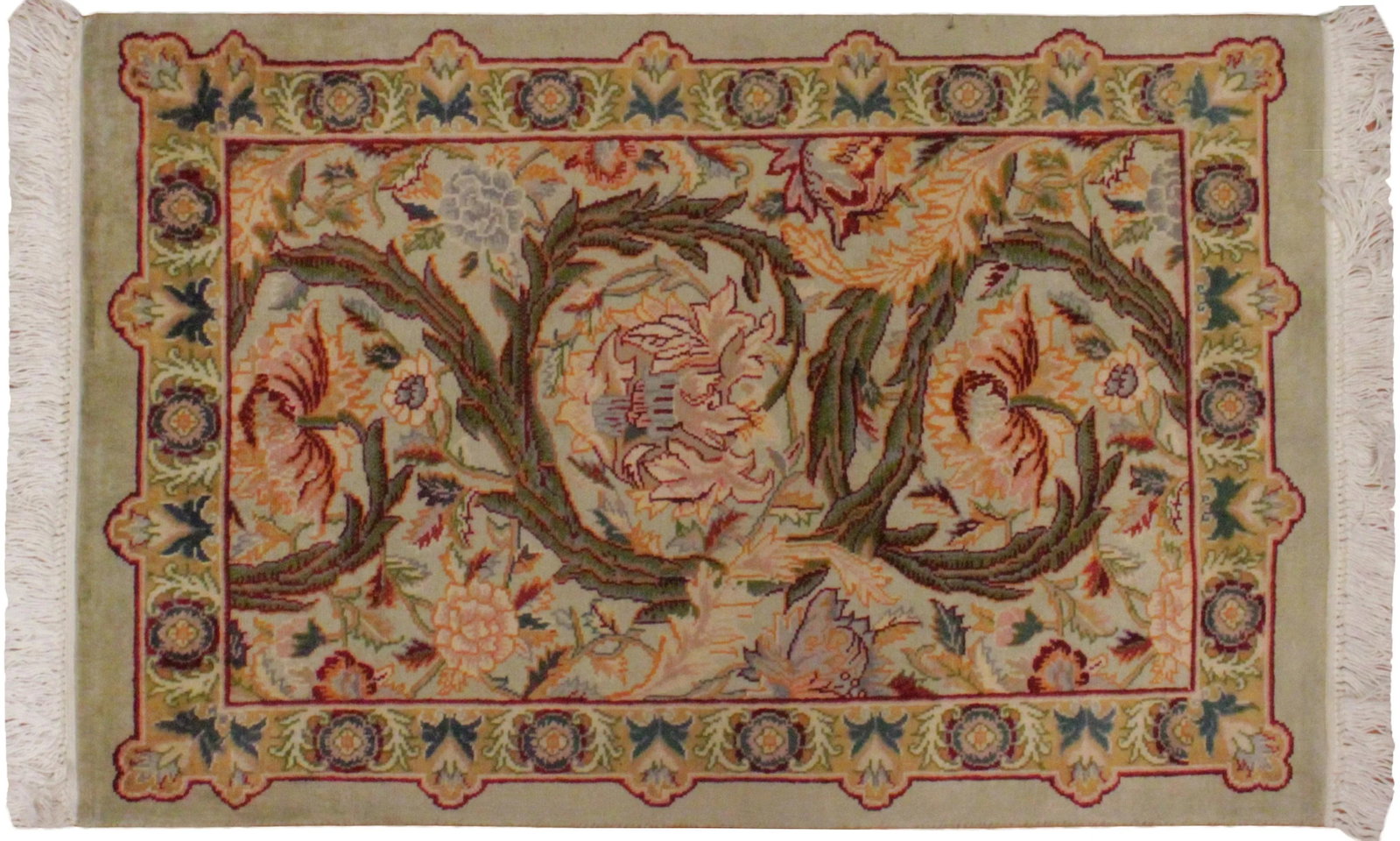 1990s Shabby Chic Mary Gold Heritage Rug - 2' X 3'2" - 4