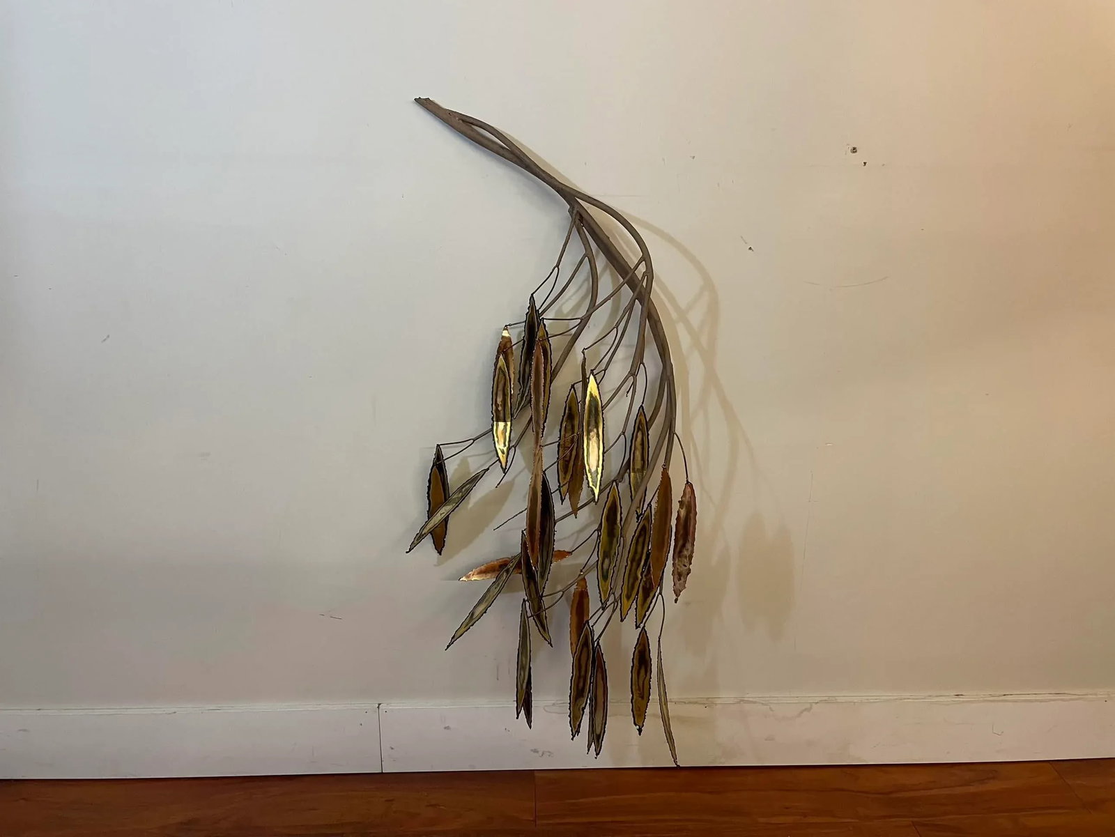 Vintage Curtis Jere Wall Sculpture With a Branch and Leaves - 10