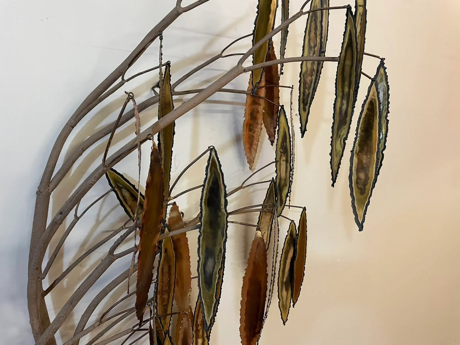 Vintage Curtis Jere Wall Sculpture With a Branch and Leaves - 12