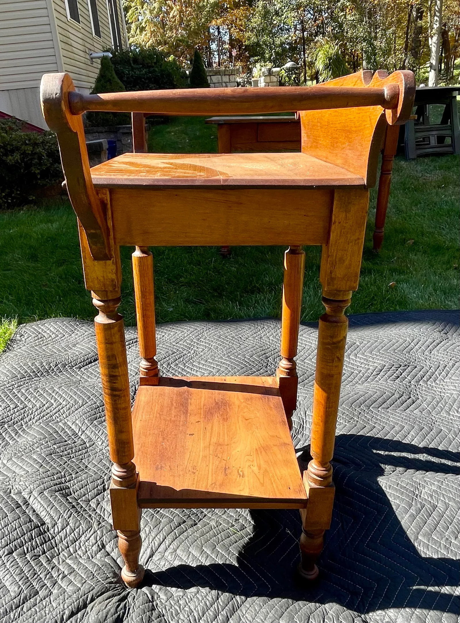 Antique Mixed Wood Washstand - 3