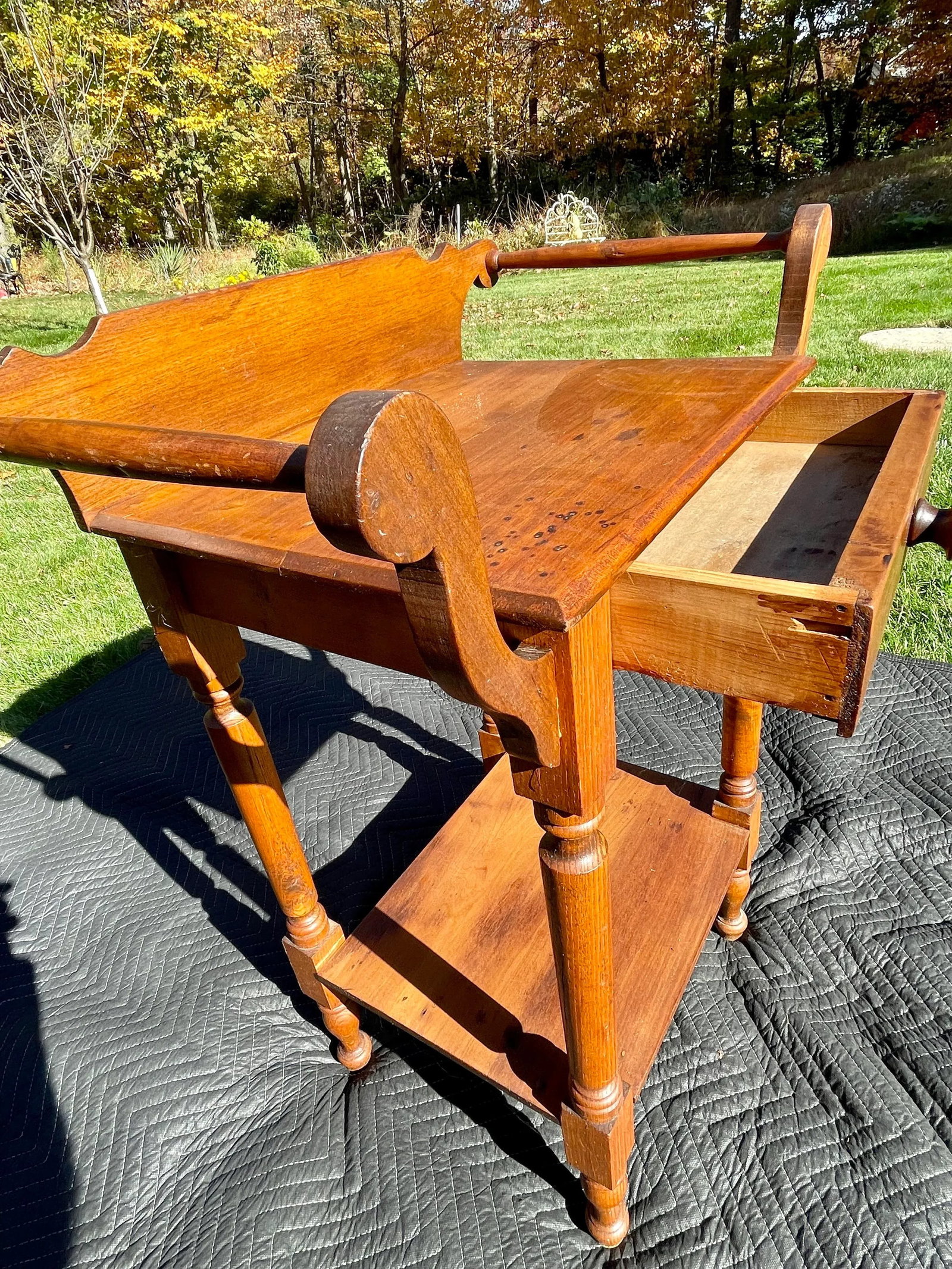 Antique Mixed Wood Washstand - 7