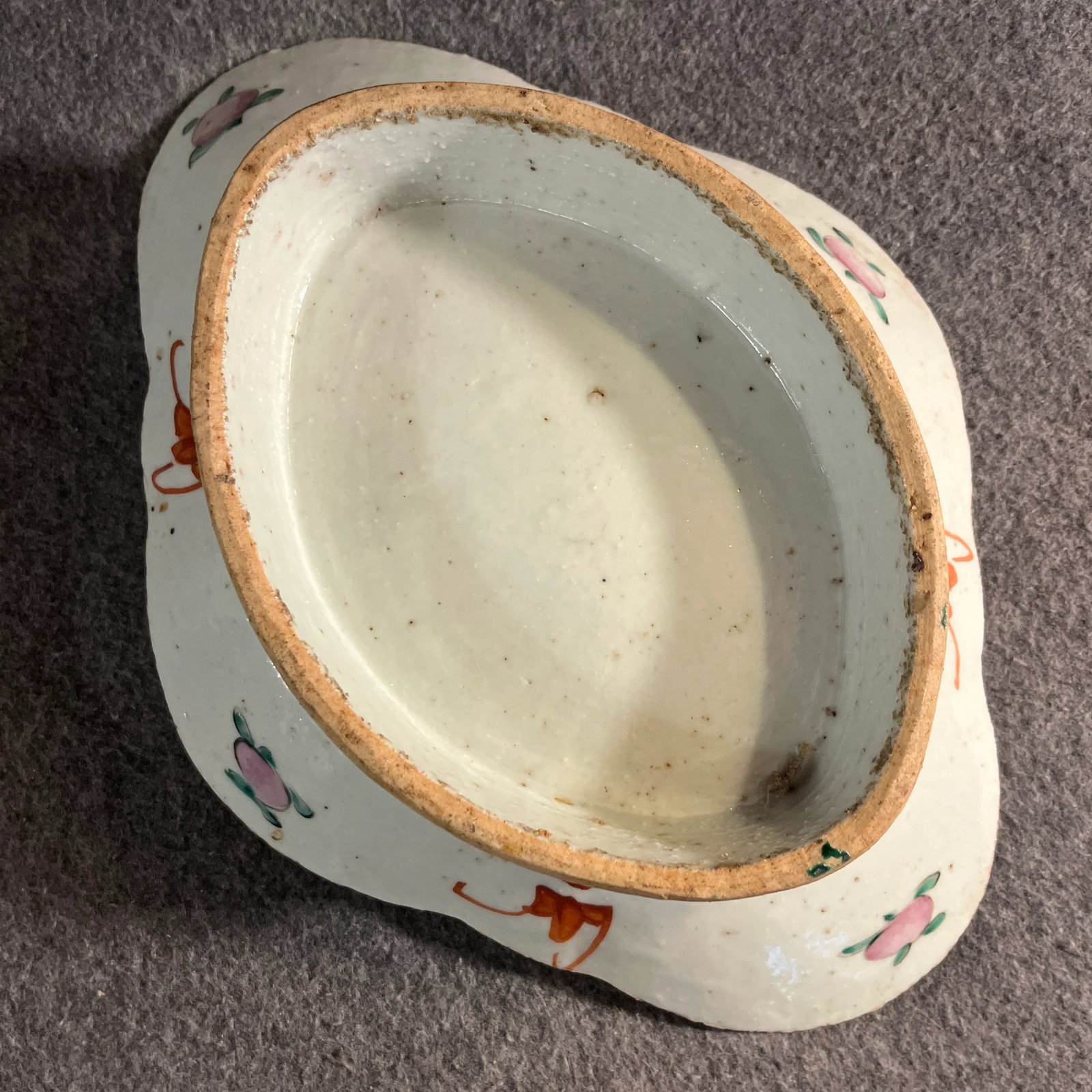 Antique Chinese Export Famille Rose Pedestal Plate - 7