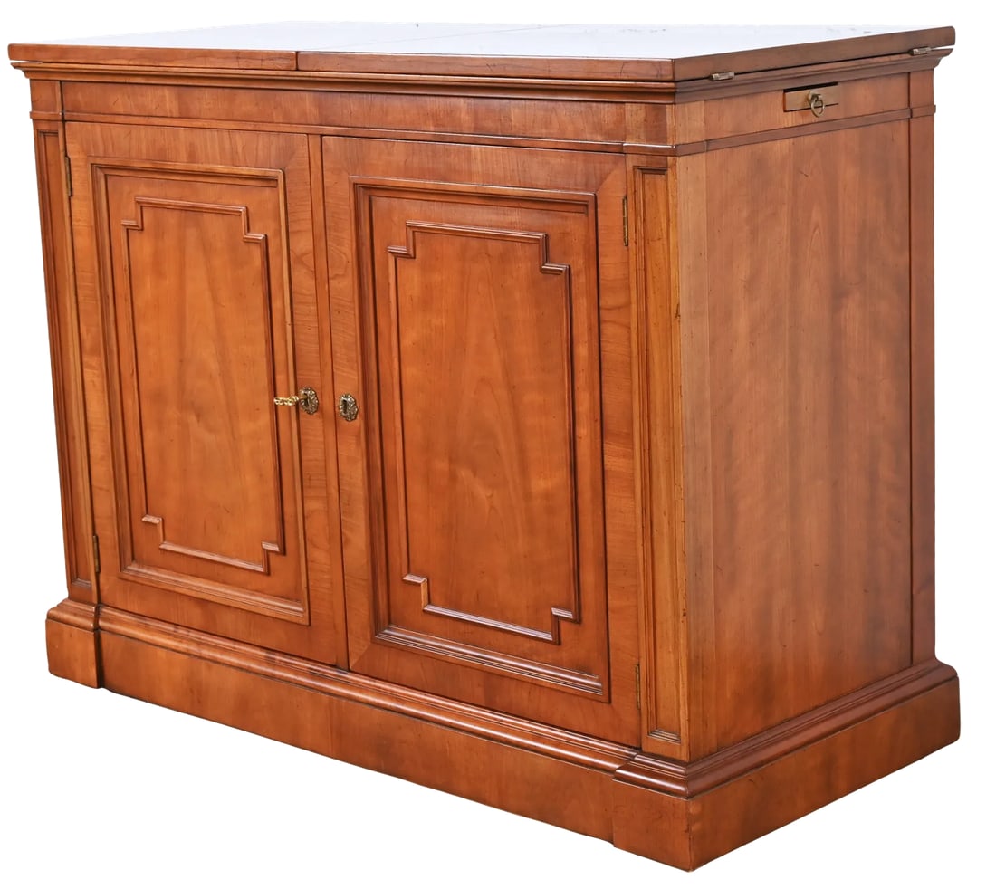 Kindel Grand Rapids 'Milano' Cherry Wood Rolling Buffet Server or Dry Bar - 1960s - 3