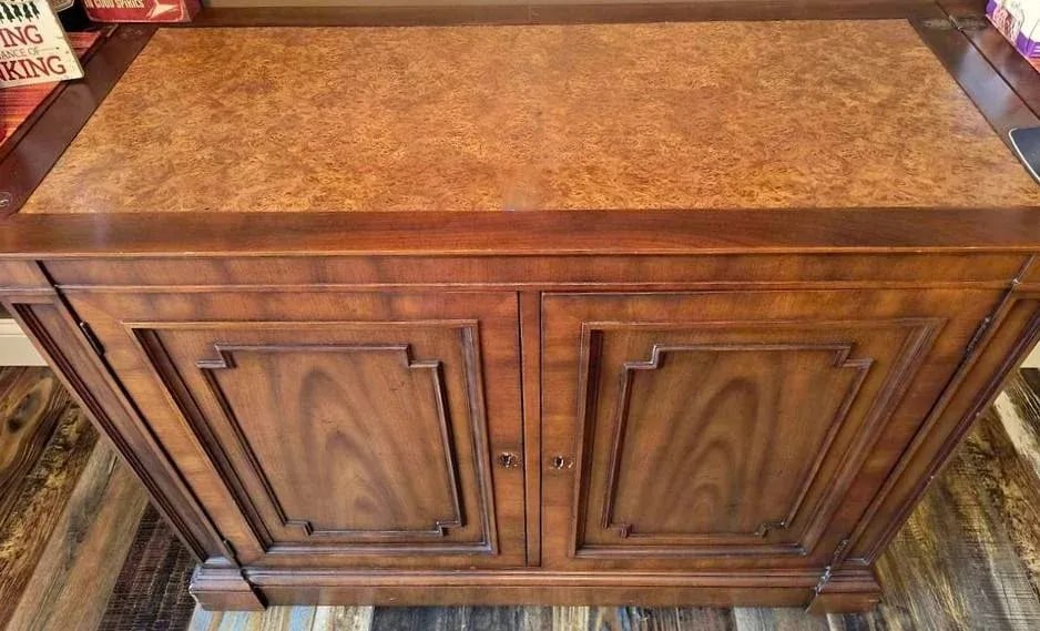 Kindel Grand Rapids 'Milano' Cherry Wood Rolling Buffet Server or Dry Bar - 1960s - 5