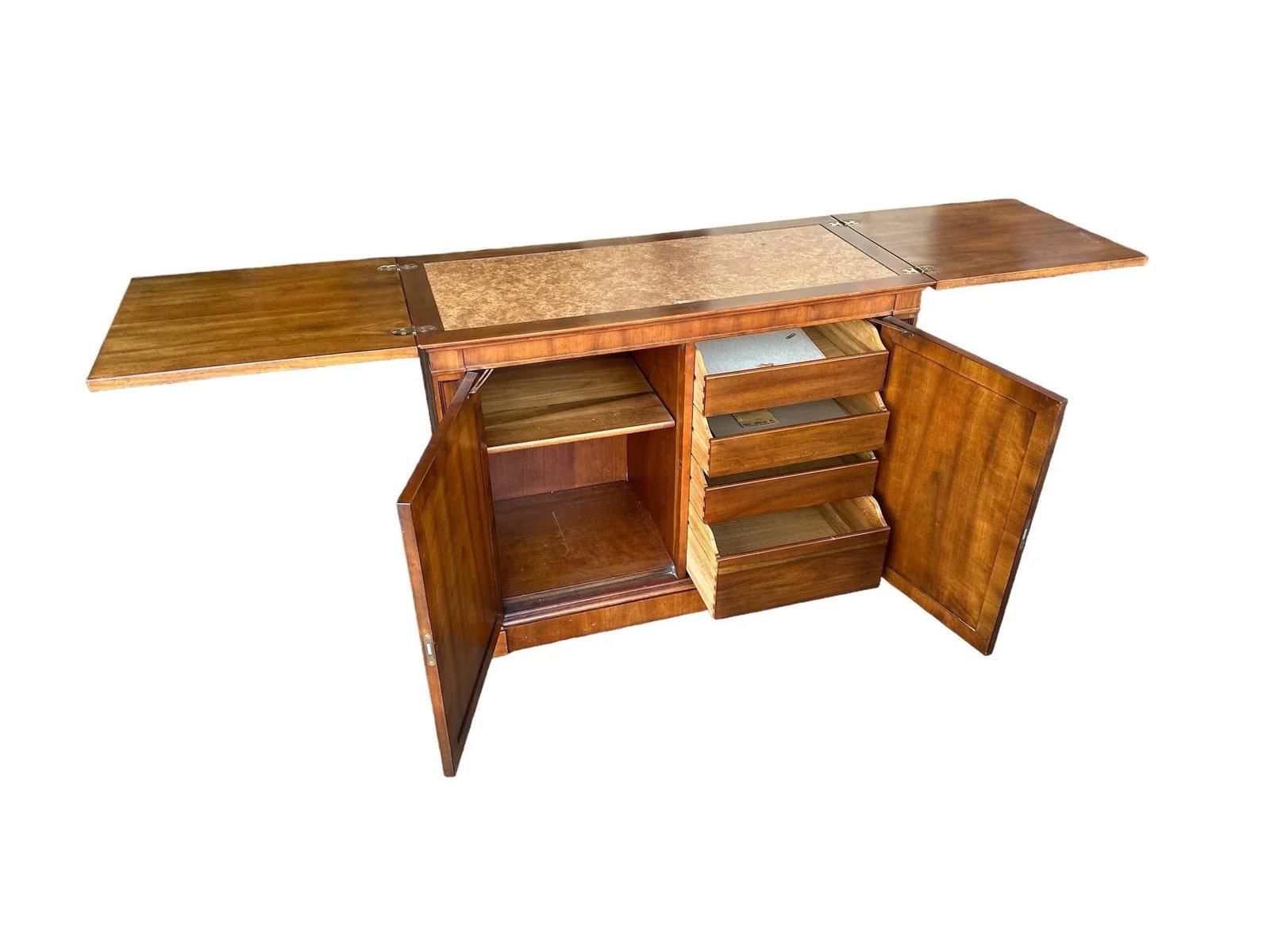 Kindel Grand Rapids 'Milano' Cherry Wood Rolling Buffet Server or Dry Bar - 1960s - 7