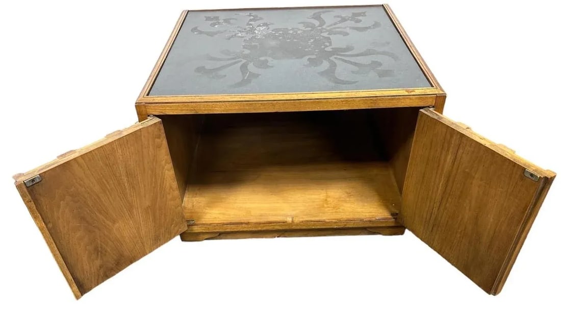 Jim Peed Drexel Esperanto Square Side Table With Slate Top - Made in 1966 - 3