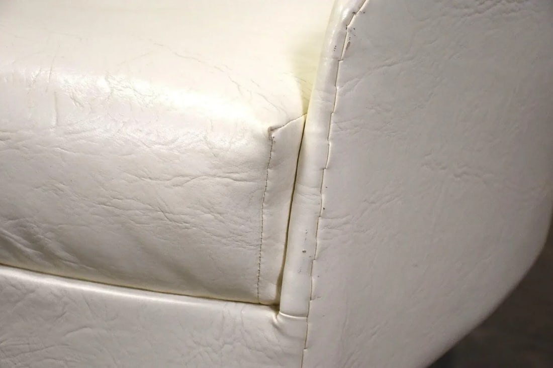 Adrian Pearsall White and Chrome Swivel Lounge Chair - 8