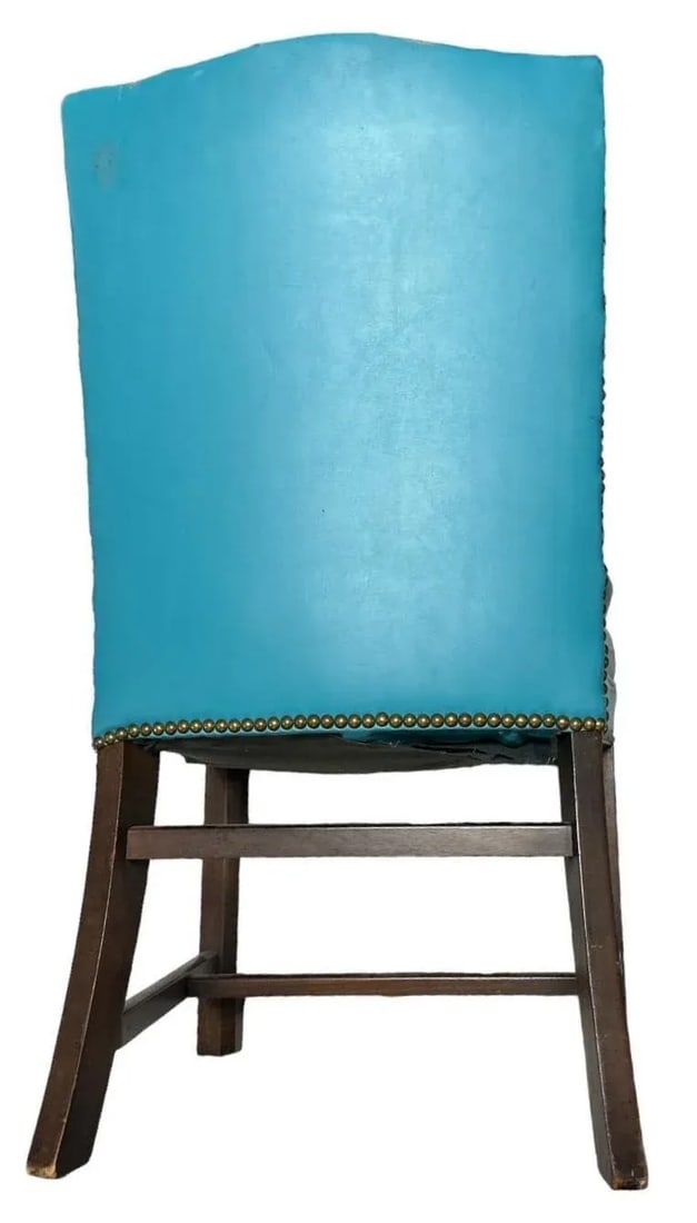 Drexel Vintage Mid Century Teal Button Tufted Accent Chairs - a Pair - 4