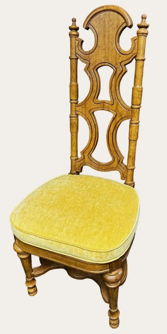 Jim Peed Drexel 1960s Spanish Style Pecan Wood Dining Chairs - Set of 4 - 3
