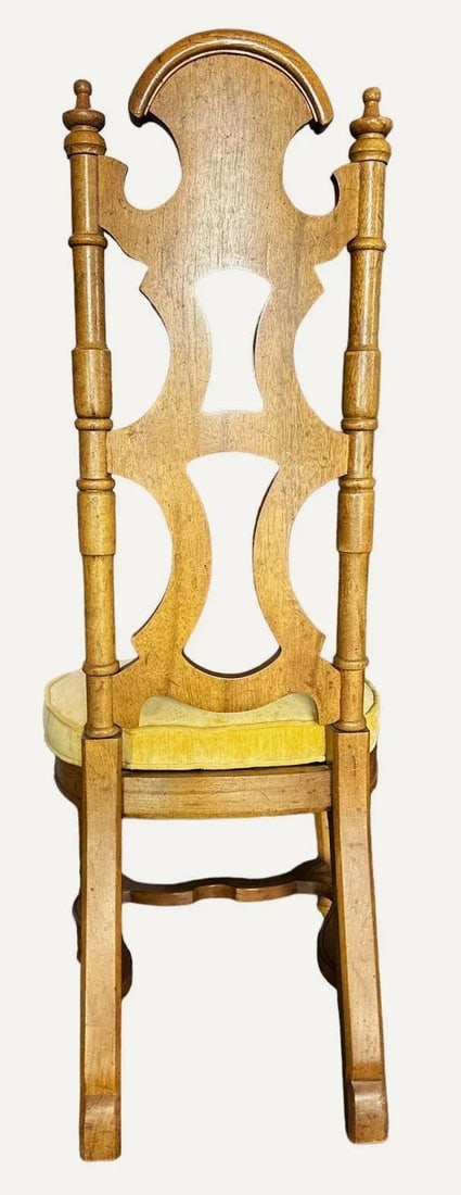 Jim Peed Drexel 1960s Spanish Style Pecan Wood Dining Chairs - Set of 4 - 4