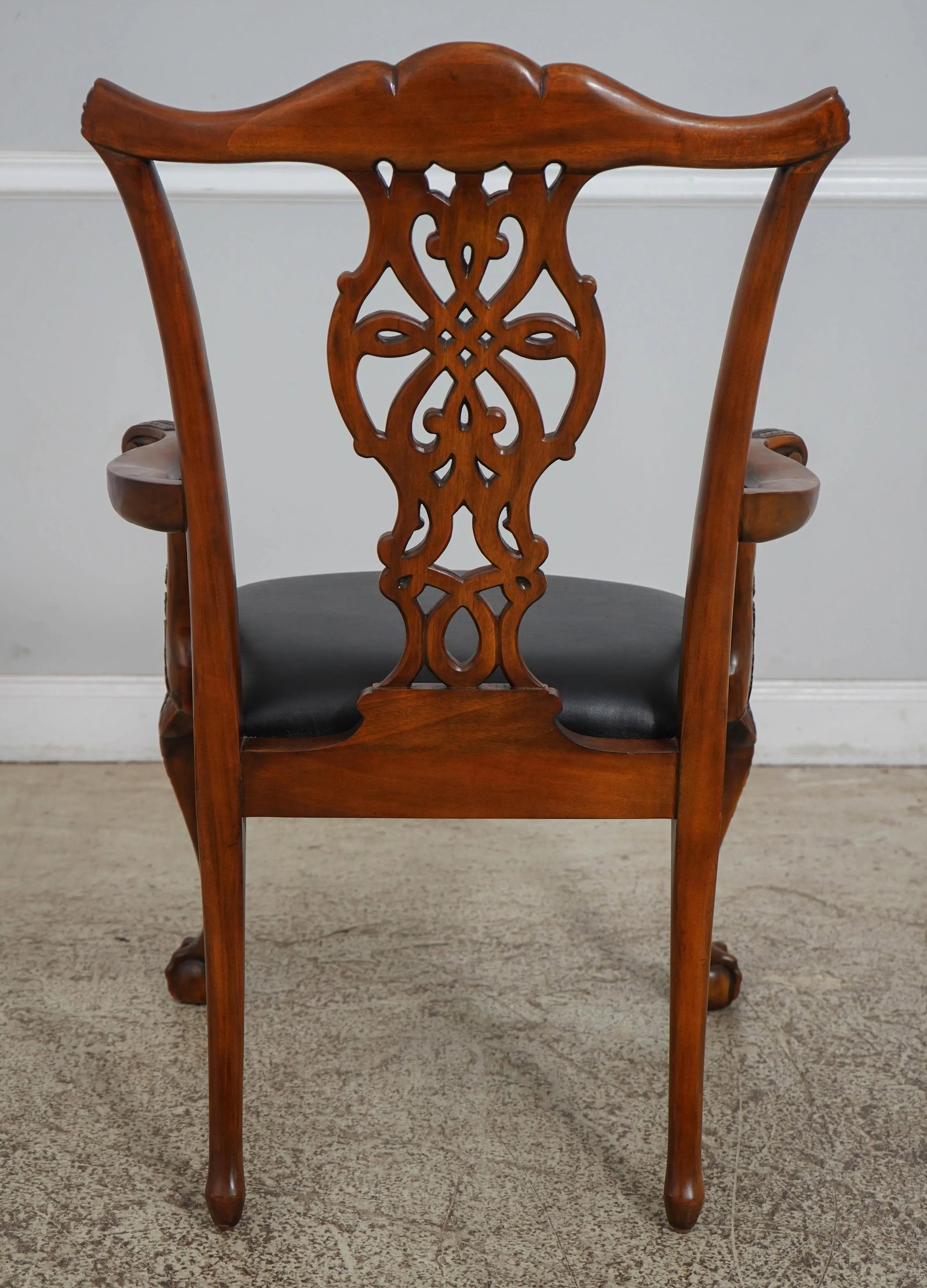 Pair Maitland Smith Ball & Claw Mahogany Armchairs - 4