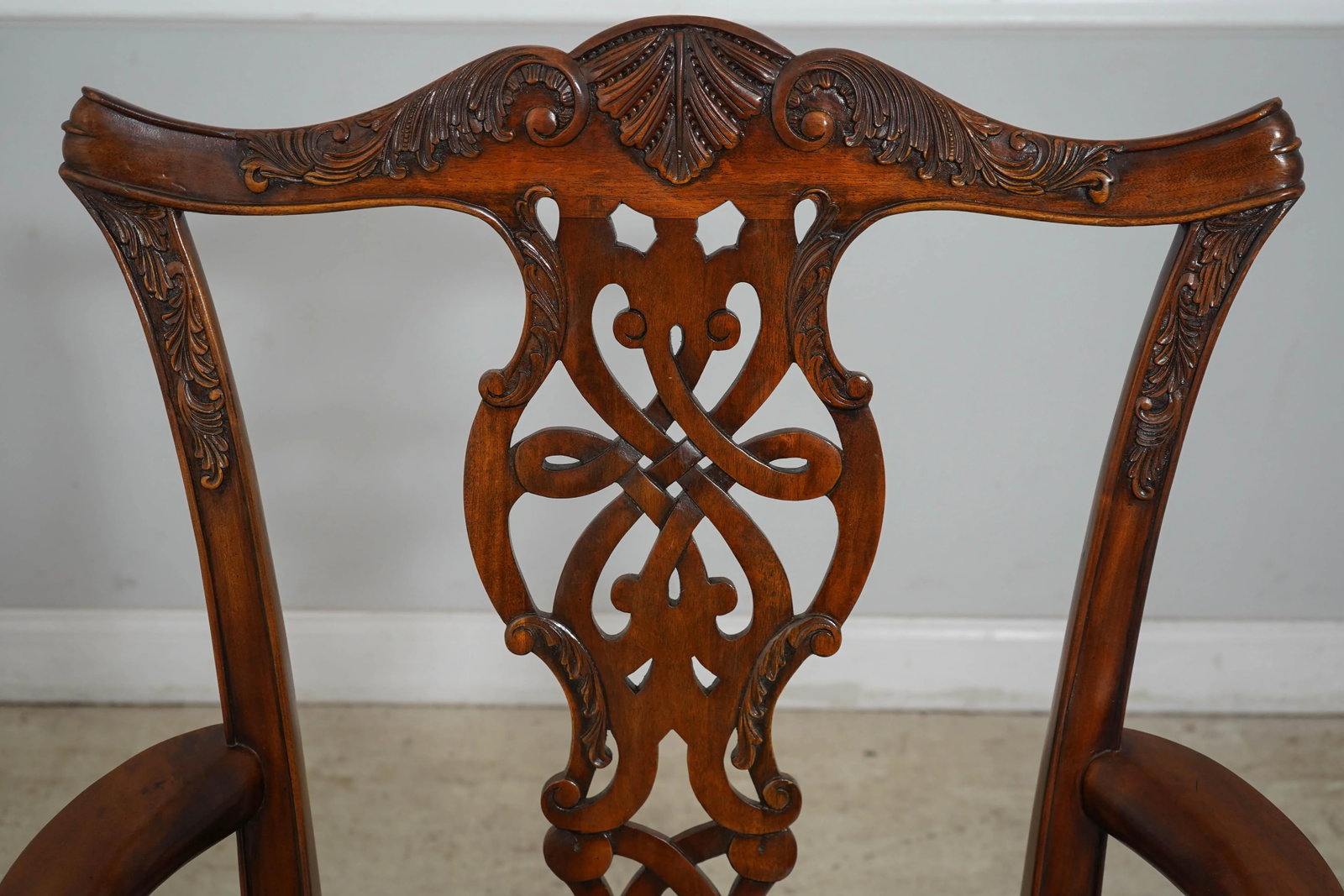 Pair Maitland Smith Ball & Claw Mahogany Armchairs - 5
