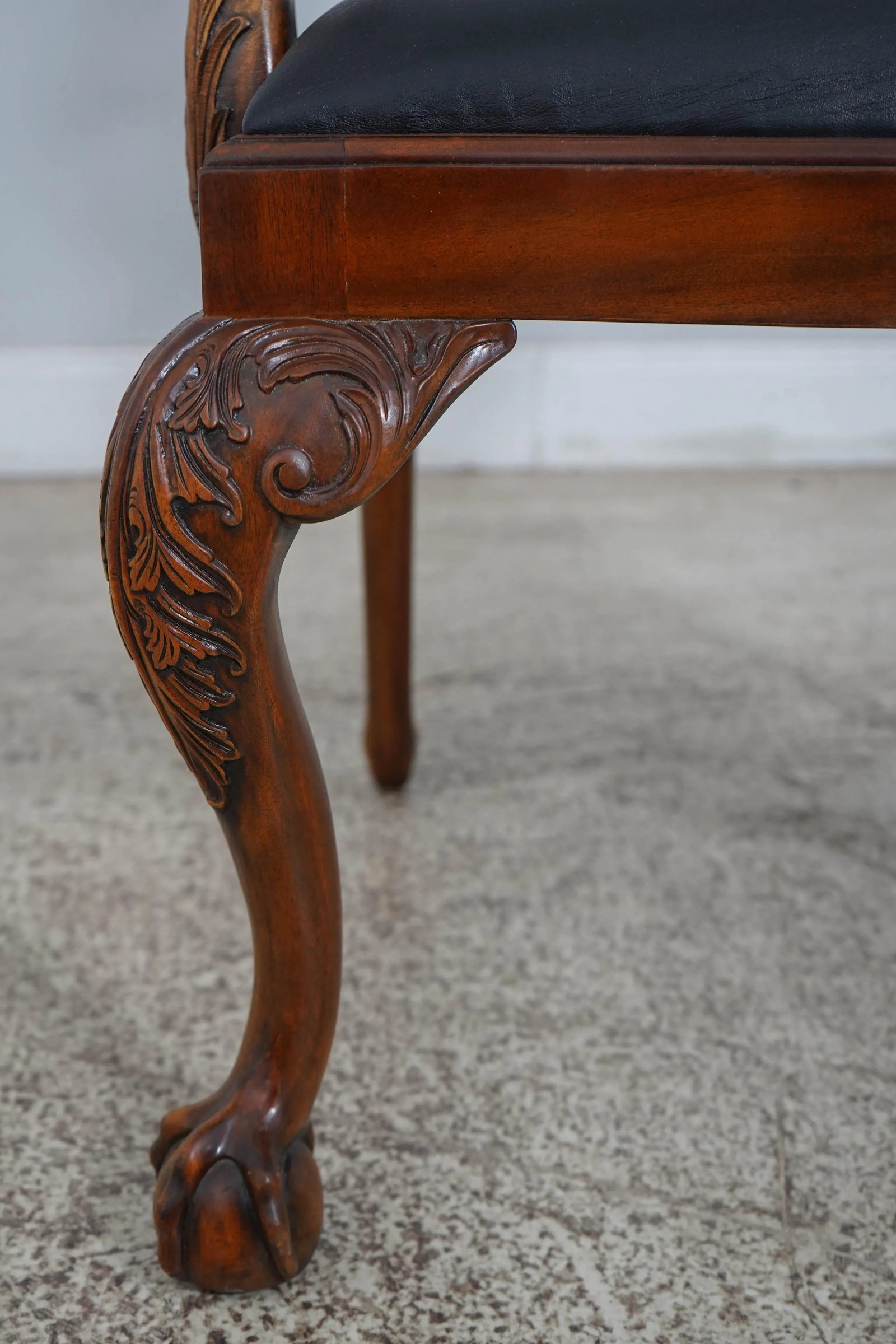 Pair Maitland Smith Ball & Claw Mahogany Armchairs - 7