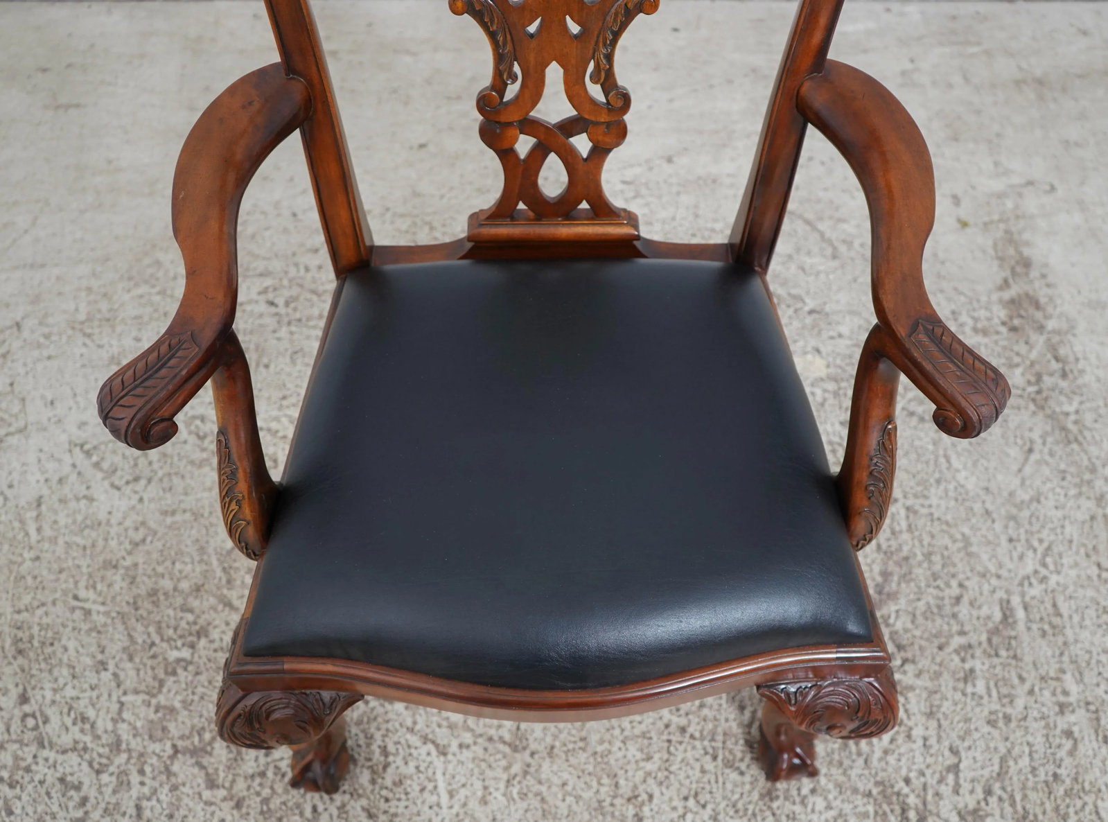 Pair Maitland Smith Ball & Claw Mahogany Armchairs - 8