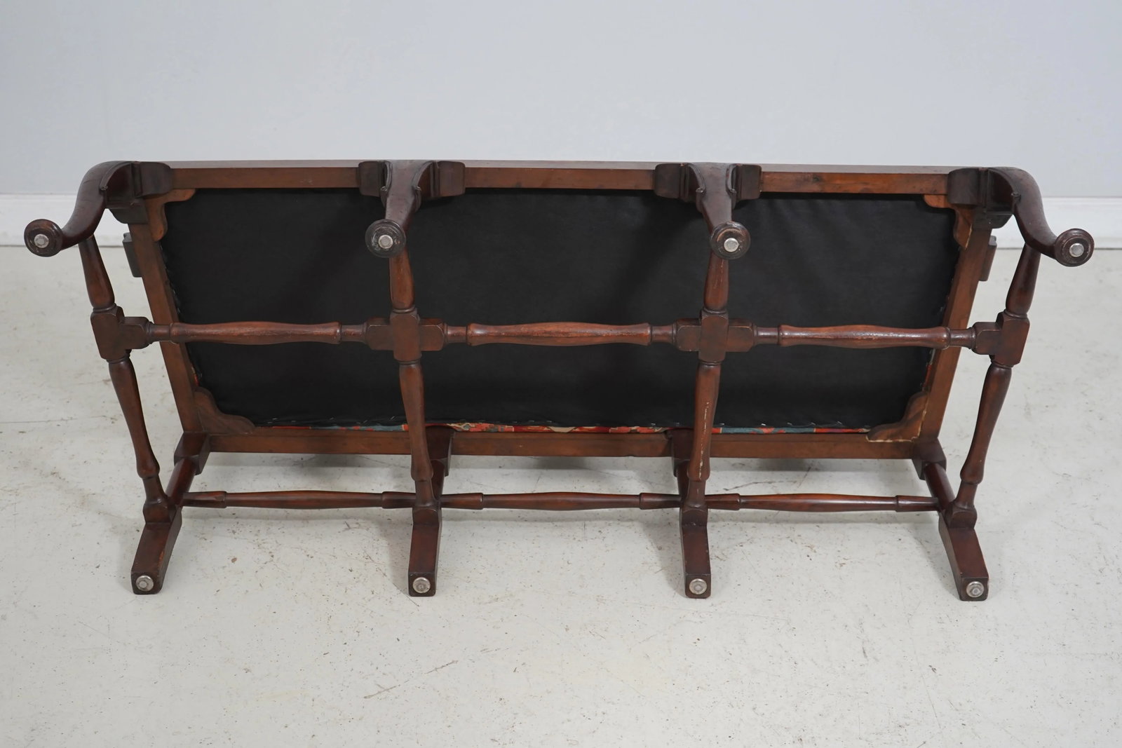 Antique Inlaid Mahogany Queen Anne Style Settee - 12
