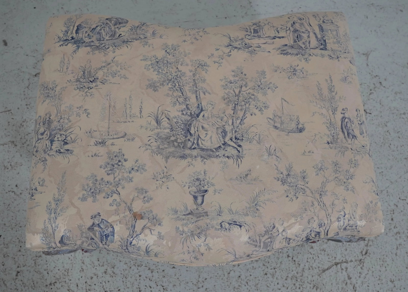 1990s French Louis XV Upholstered Armchair & Matching Ottoman - 11