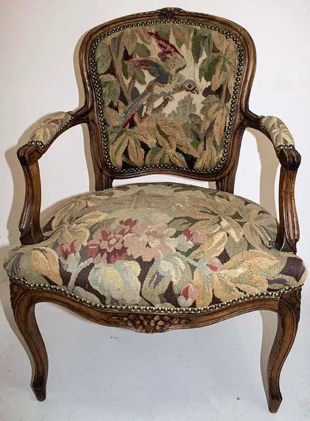 French Regency Style Tapestry Arm Chairs - a Pair - 5