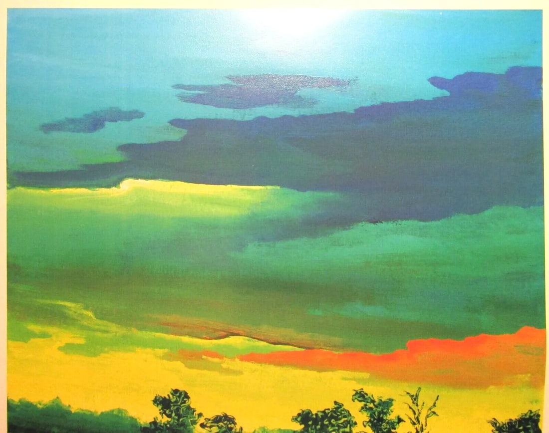 David Najar Signed Seriolithograph Sunflowers at Dusk Unframed - 3