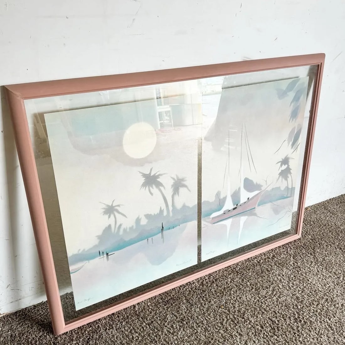Vintage Framed and Signed Lithographs Peace River I and II by Mel Stauffor - 2