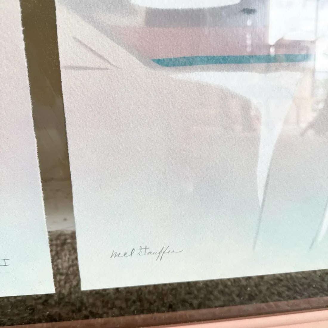 Vintage Framed and Signed Lithographs Peace River I and II by Mel Stauffor - 8