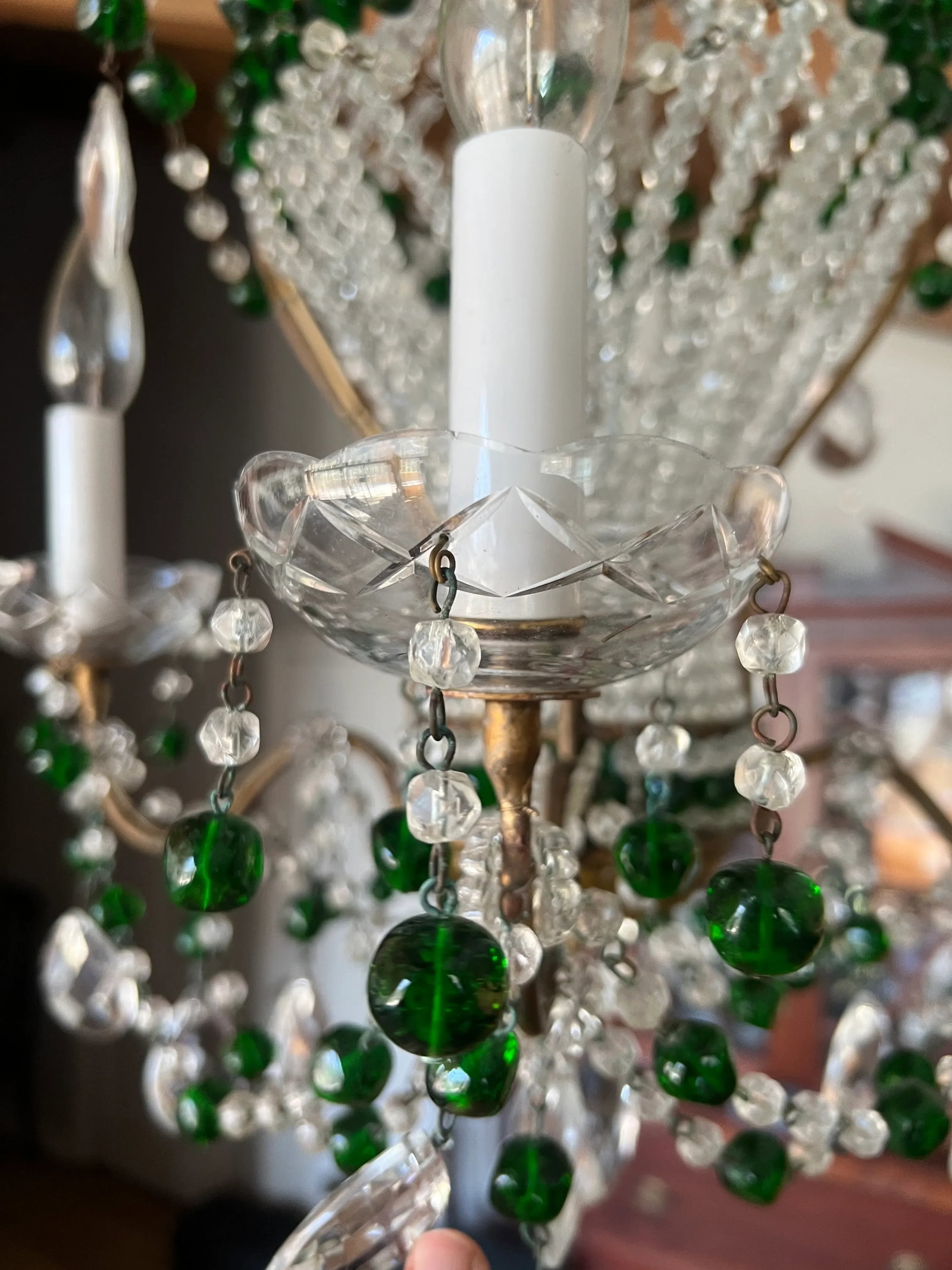 Maison Bagues Attributed Hollywood Regency Beaded Hot Air Balloon Chandelier - 10
