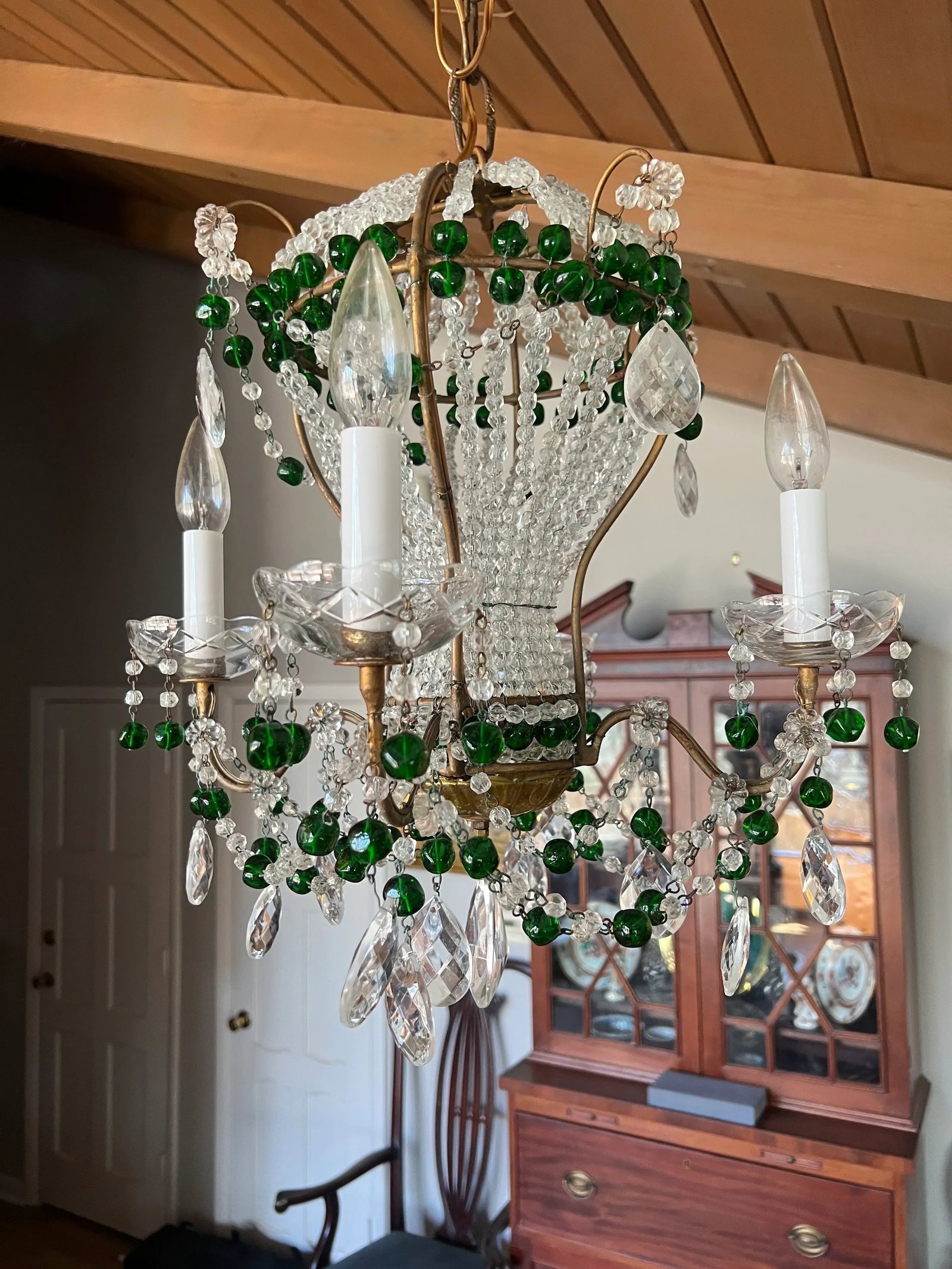 Maison Bagues Attributed Hollywood Regency Beaded Hot Air Balloon Chandelier - 3