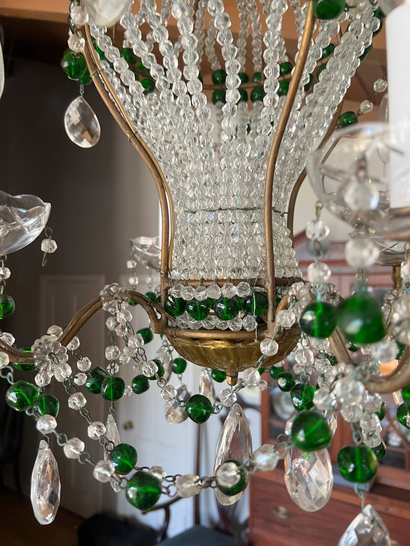 Maison Bagues Attributed Hollywood Regency Beaded Hot Air Balloon Chandelier - 5