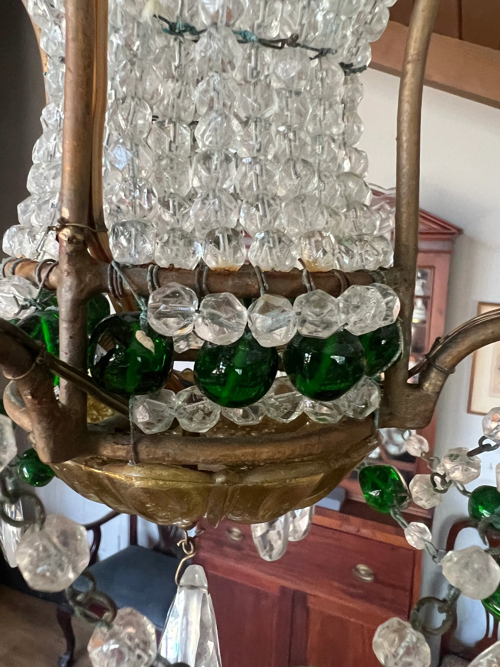 Maison Bagues Attributed Hollywood Regency Beaded Hot Air Balloon Chandelier - 7