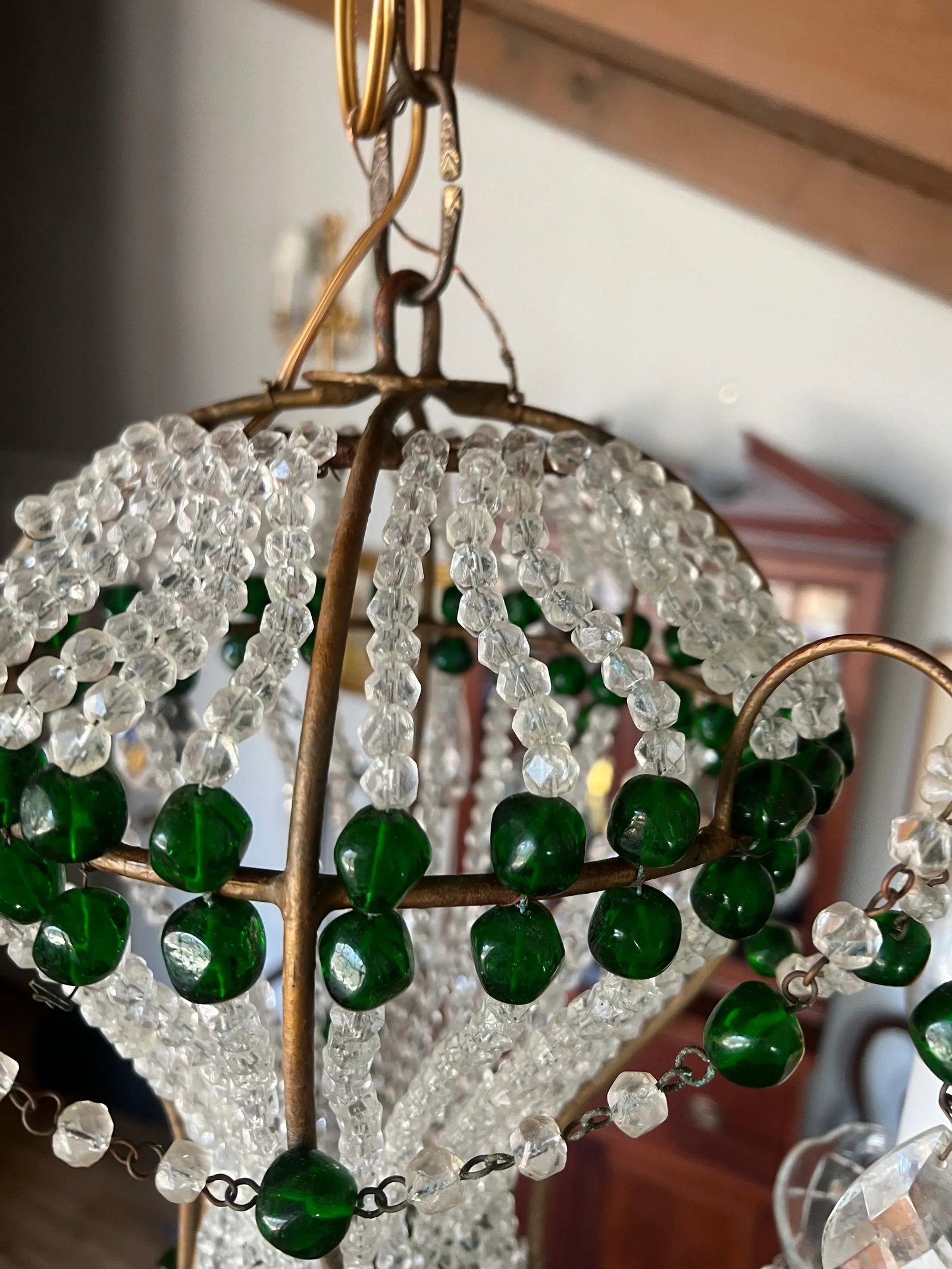 Maison Bagues Attributed Hollywood Regency Beaded Hot Air Balloon Chandelier - 8