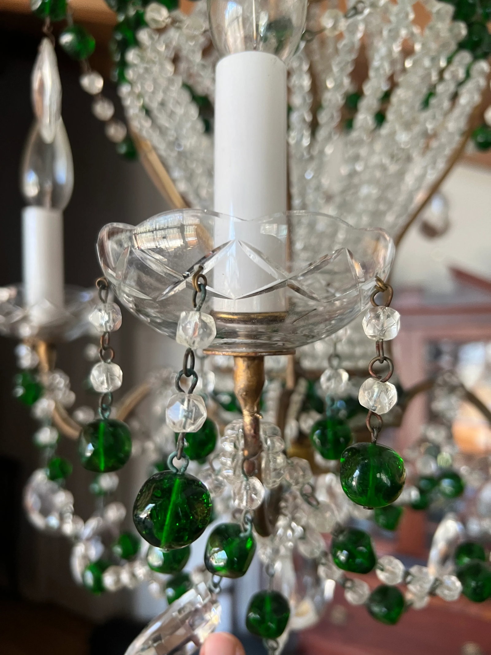 Maison Bagues Attributed Hollywood Regency Beaded Hot Air Balloon Chandelier - 9