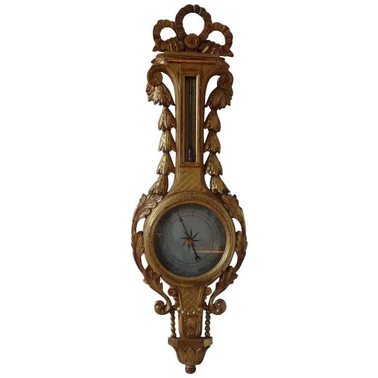 18th Century Antique French Louis XVI Giltwood Barometer (1 of 7)