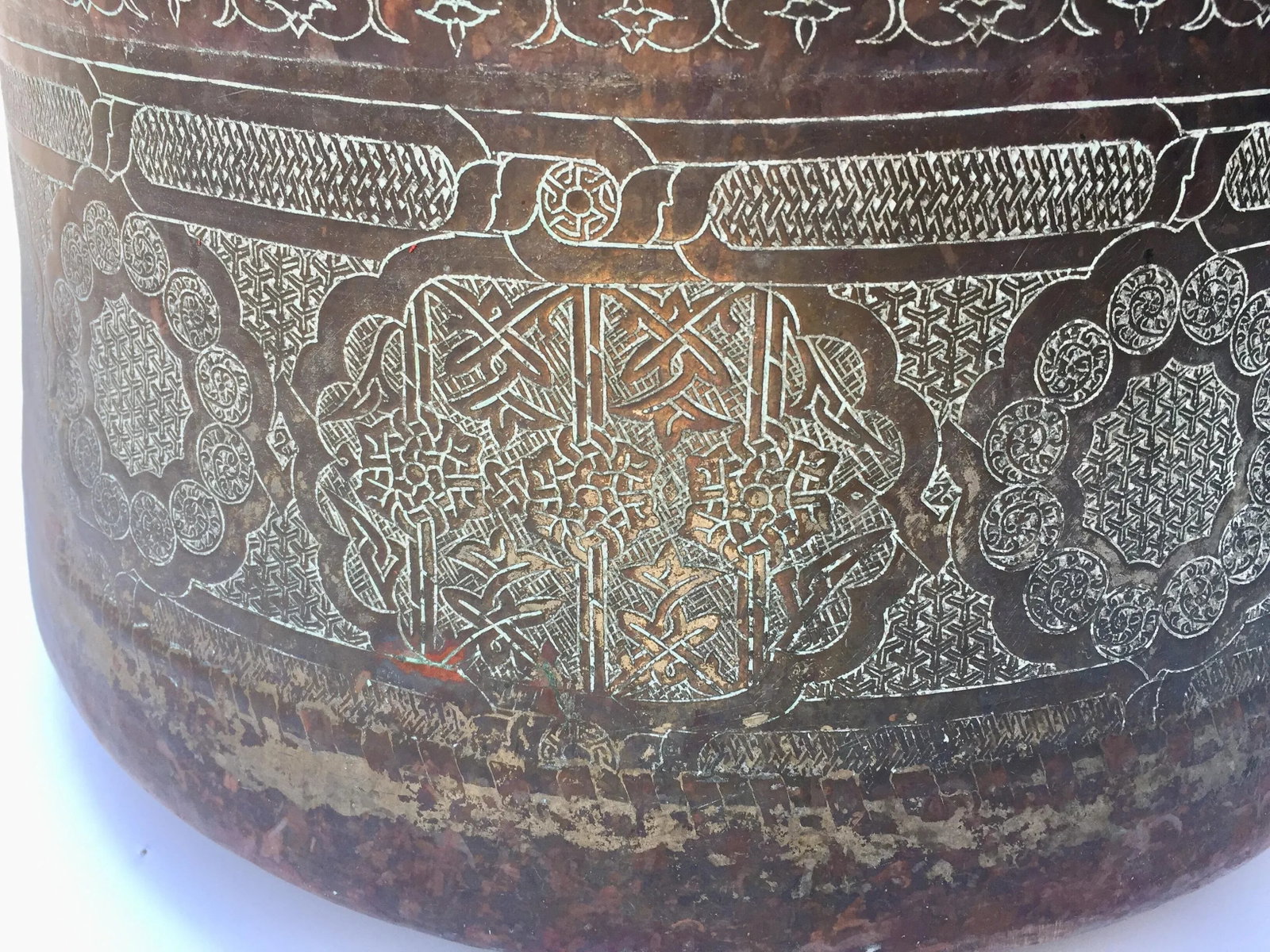 Antique Large Islamic Copper Brass Bowl - 4