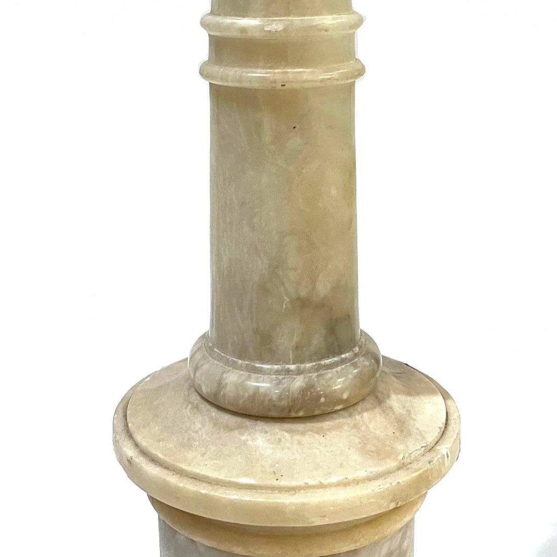 1950's Carved Alabaster Column Table Lamps - Pair - 6