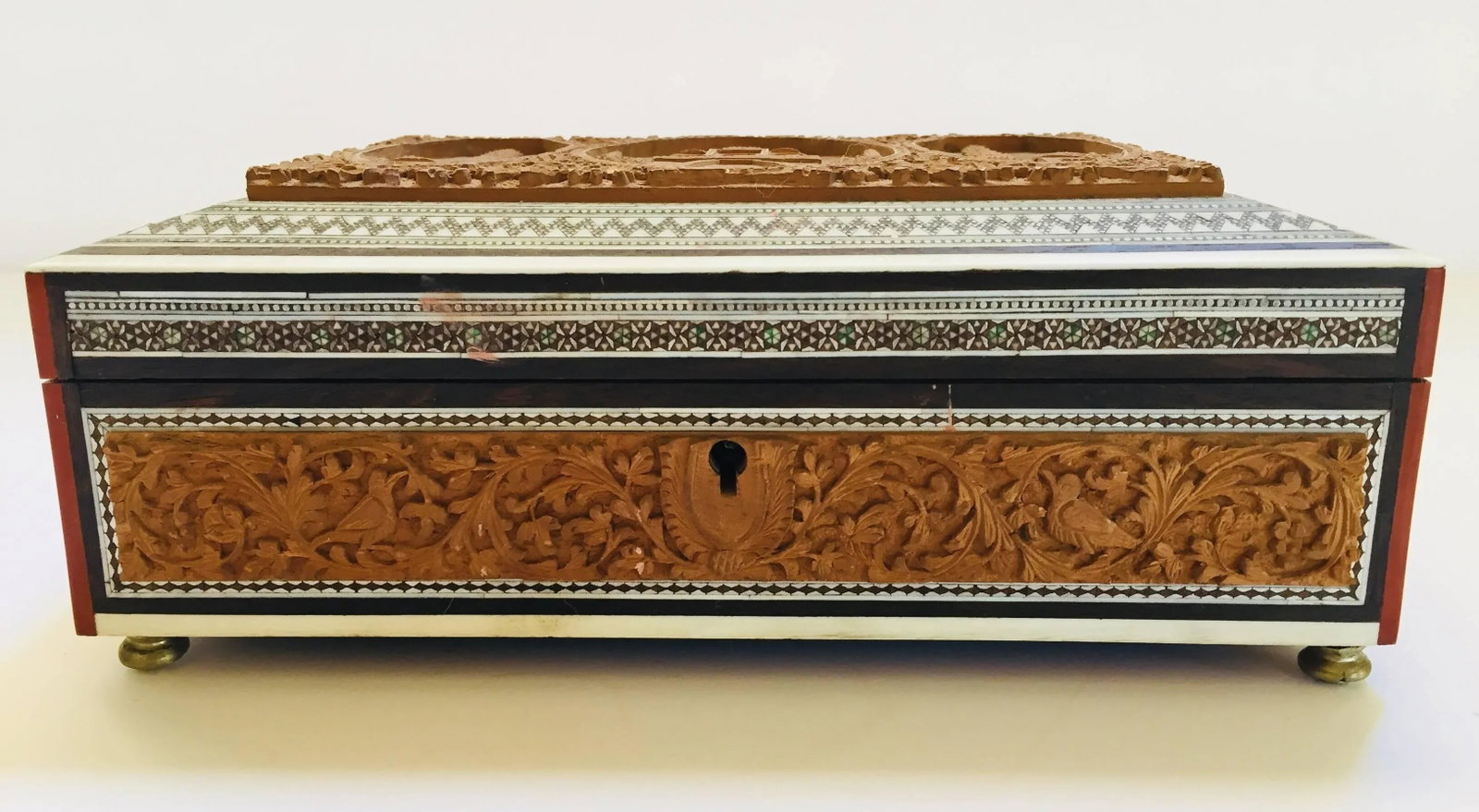 19th Century Anglo-Indian Jewelry Box With Lidded Compartments - 13