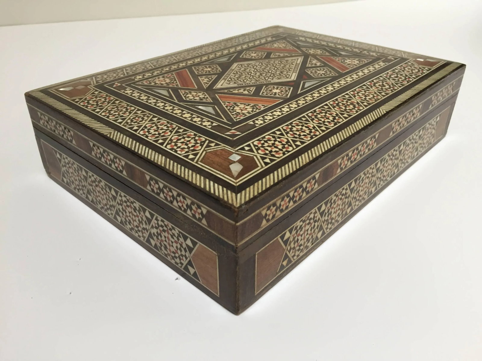 Middle Eastern Moorish Mosaic Inlay Jewelry Box - 4