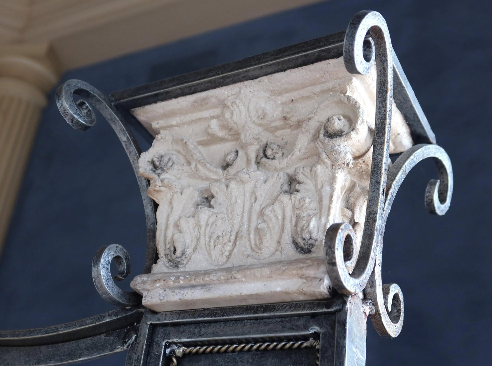 Large Wrought Iron Decorated Silver Wall Gate - 3