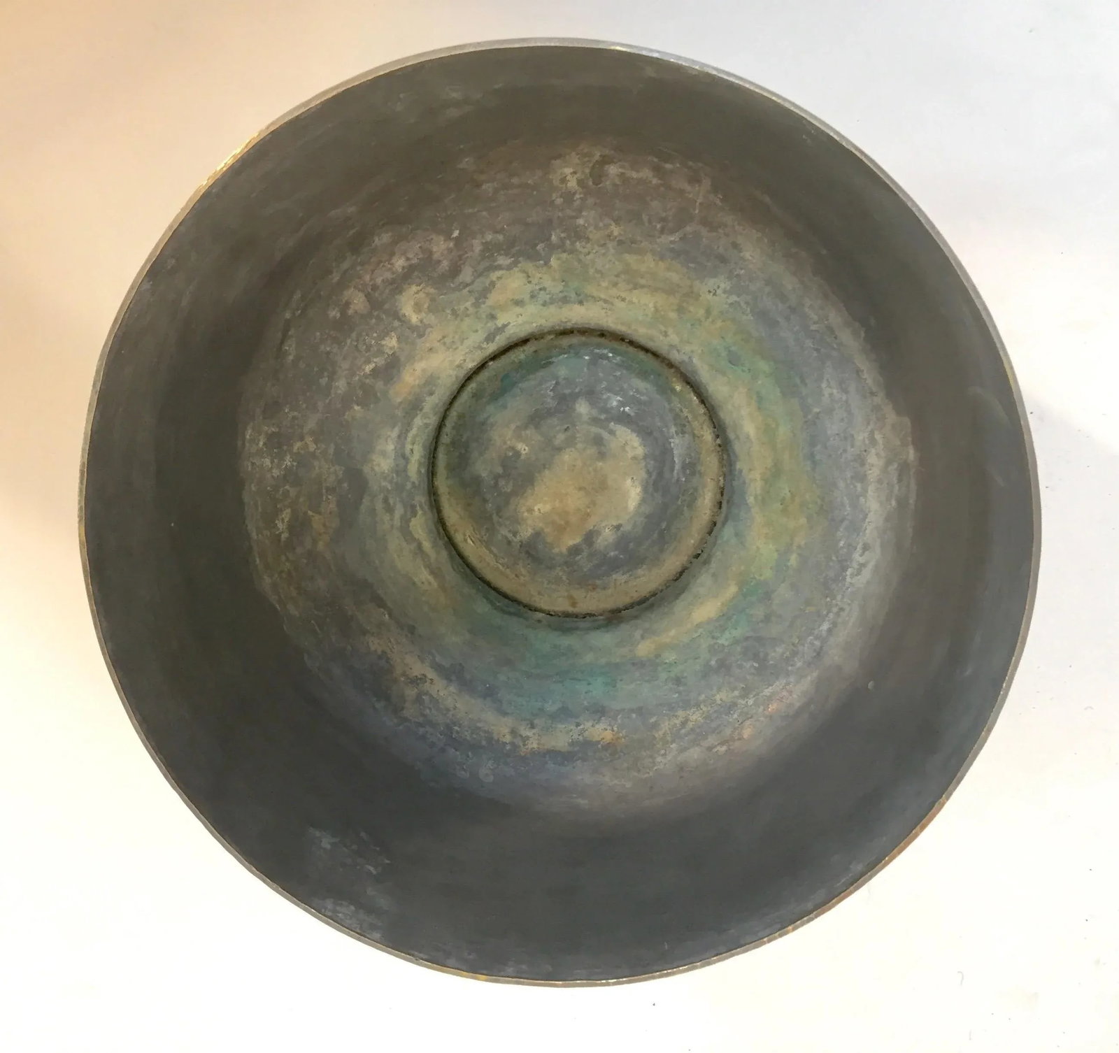 Islamic Middle Eastern Hand-Etched Footed Brass Bowl - 9