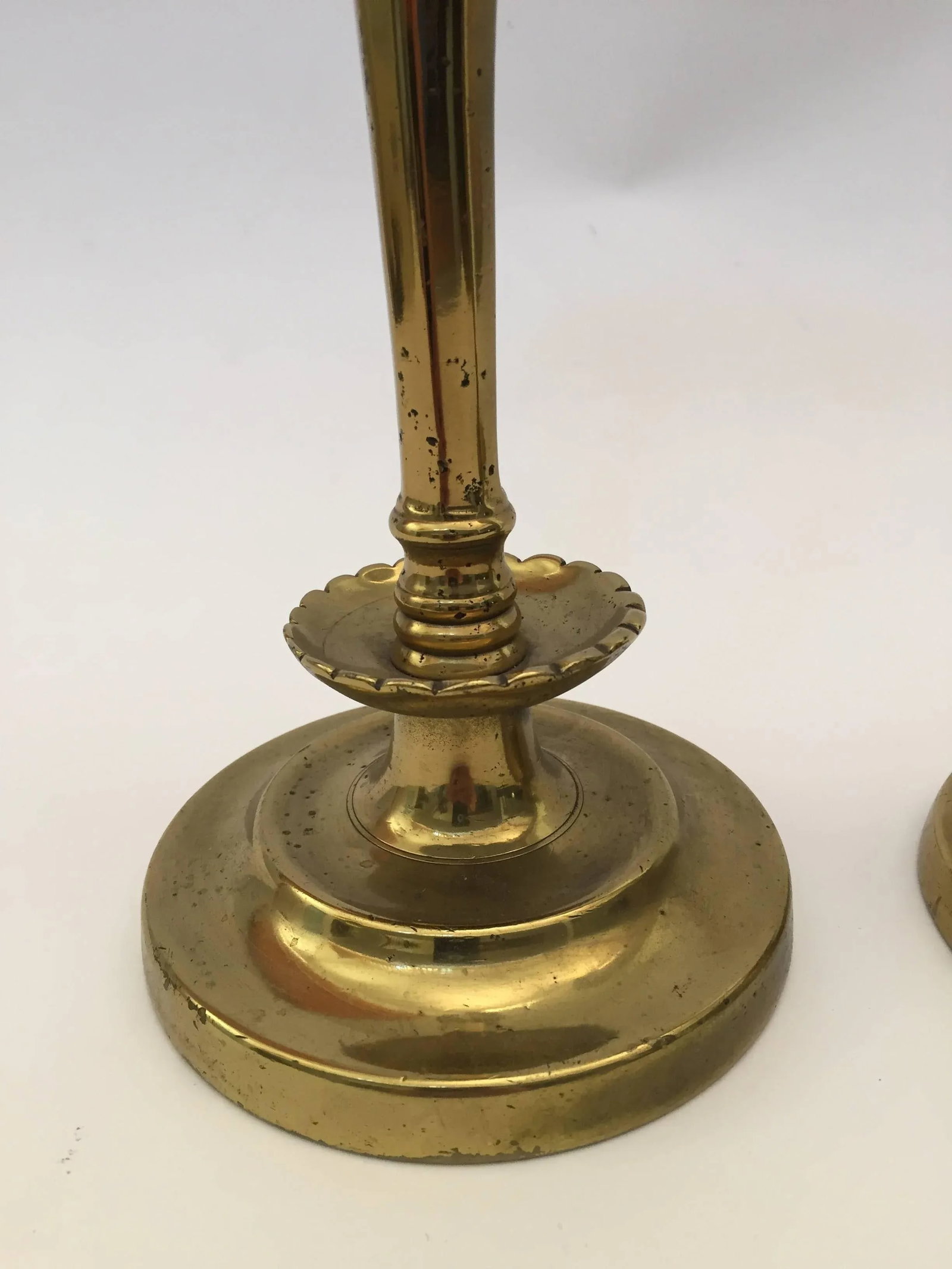 French Hand Tooled Brass Candlesticks - a Pair - 2