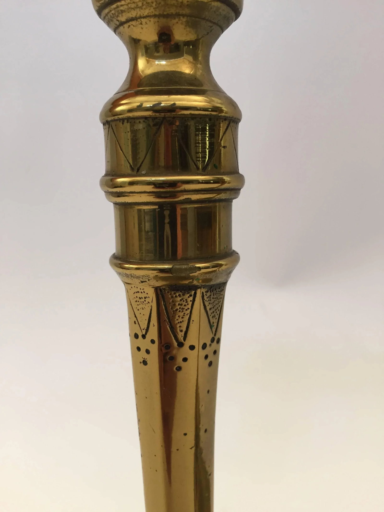 French Hand Tooled Brass Candlesticks - a Pair - 3