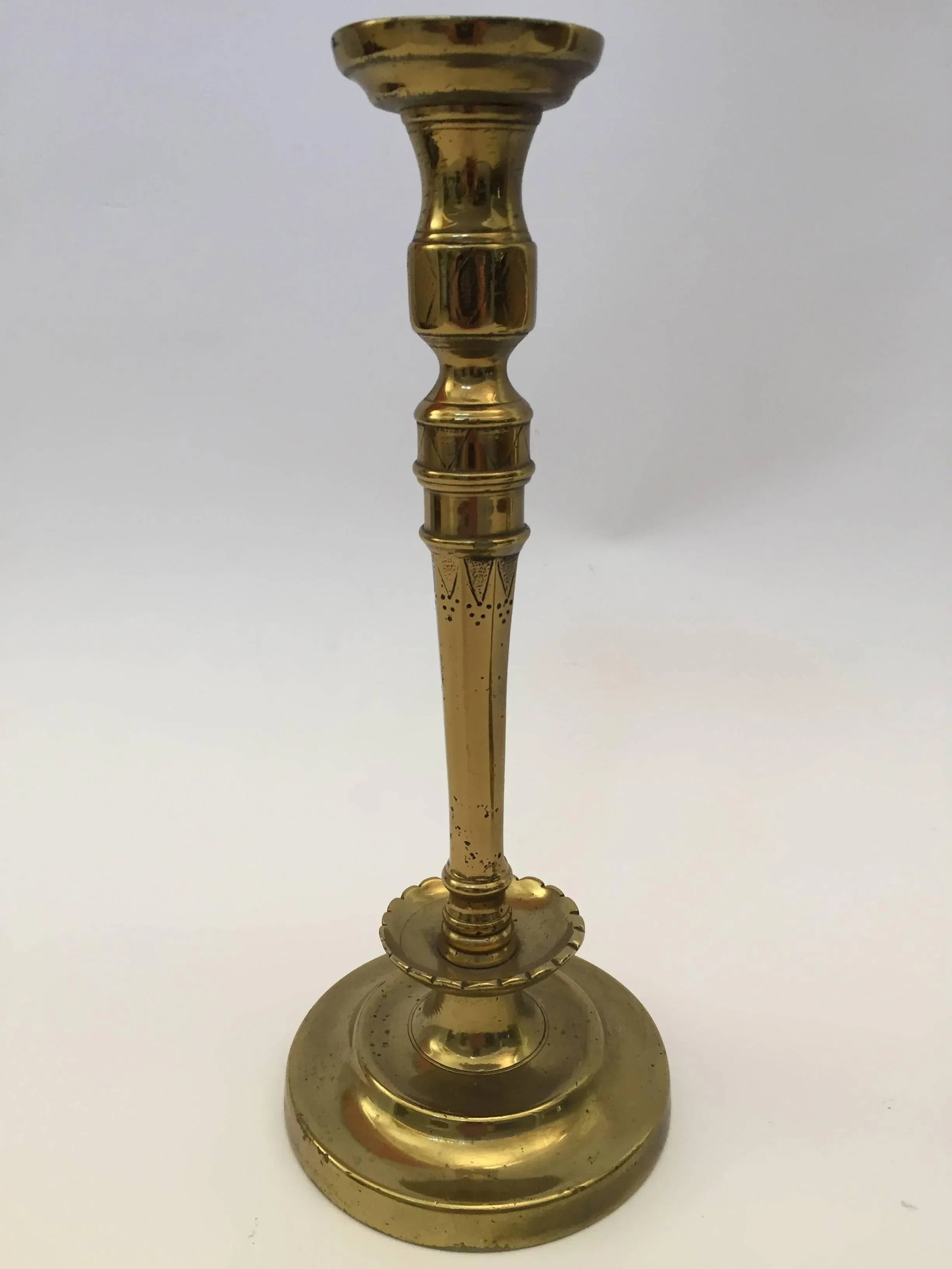 French Hand Tooled Brass Candlesticks - a Pair - 6