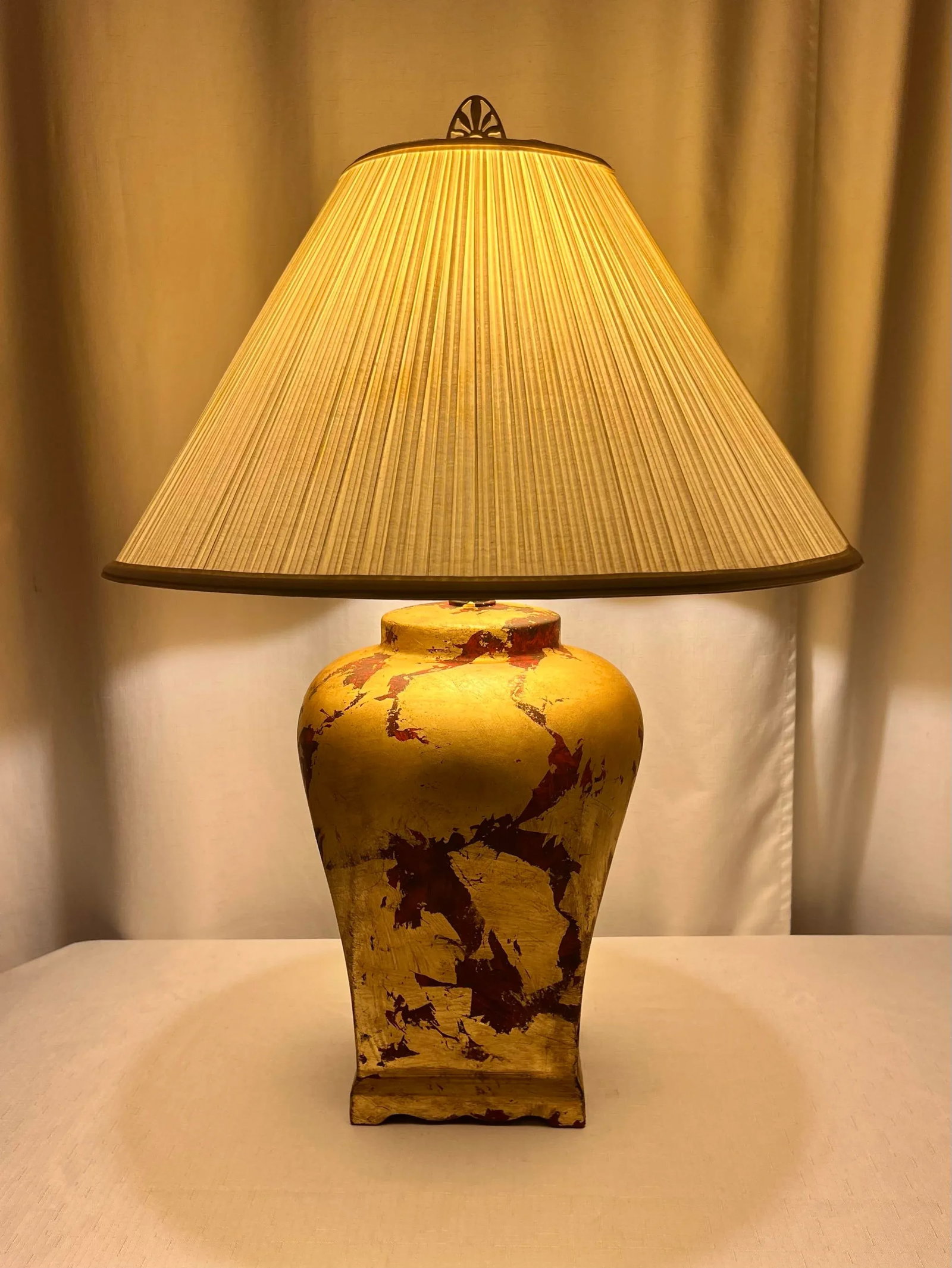 Vintage Tony Duquette Style Newly Painted Red Ginger Jar Lamp by Turtle and Crane - Bespoke Chinoise - 2