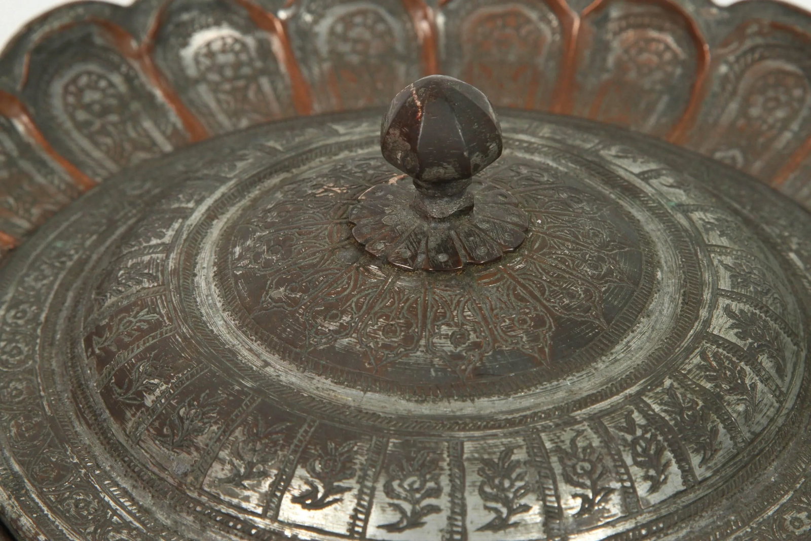 Decorative Tinned Copper Persian Box With Lid - 2
